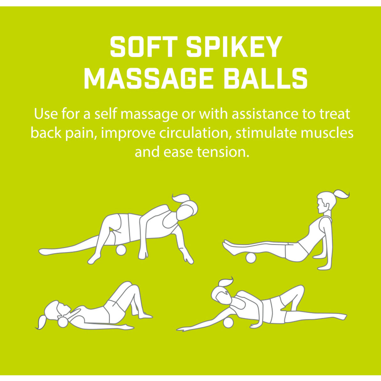 Urban Fitness Soft Spikey Massage Balls 7cm-8cm-9cm - 53 Degrees North