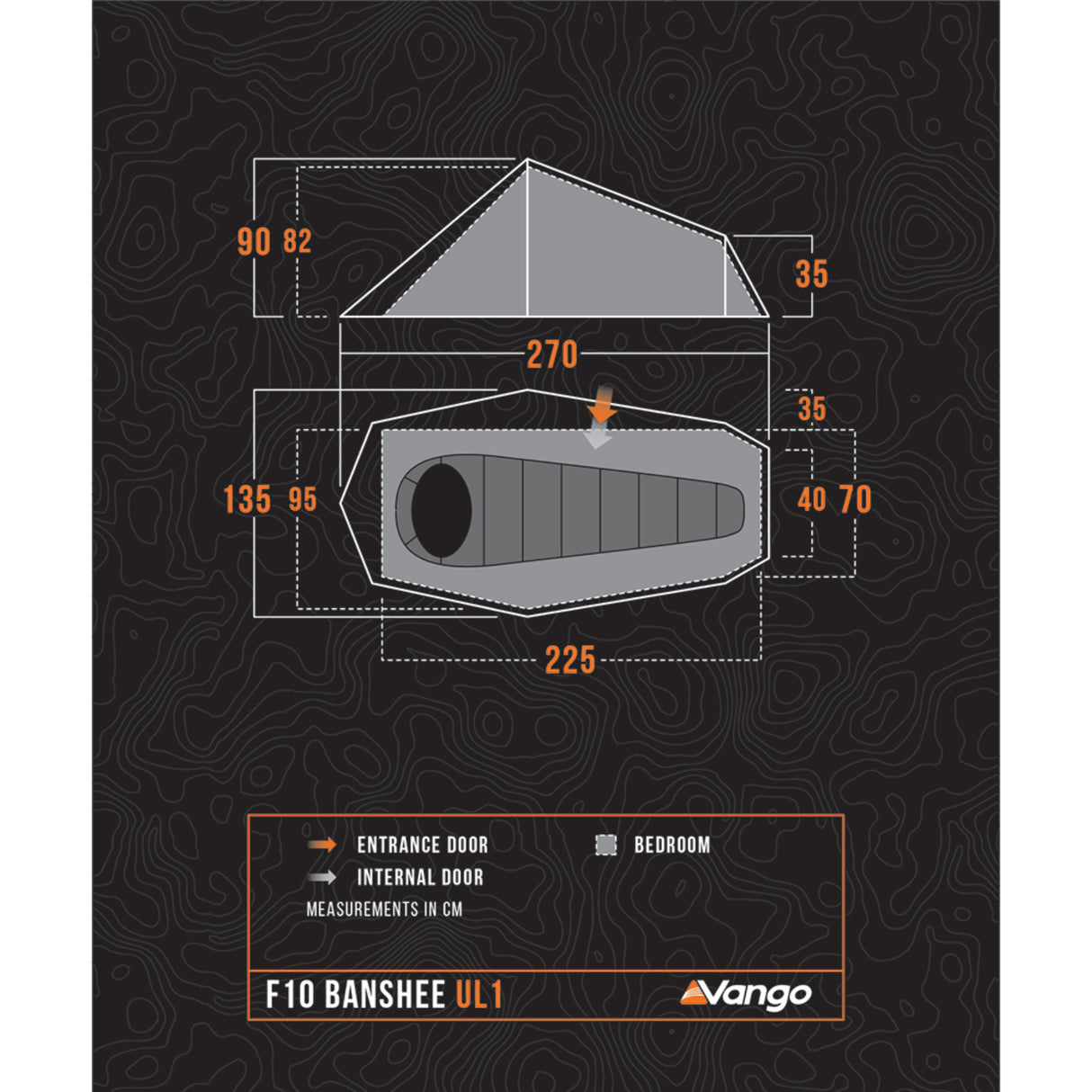Vango F10 Banshee UL 1 Person Tent Burnt Orange - 53 Degrees North