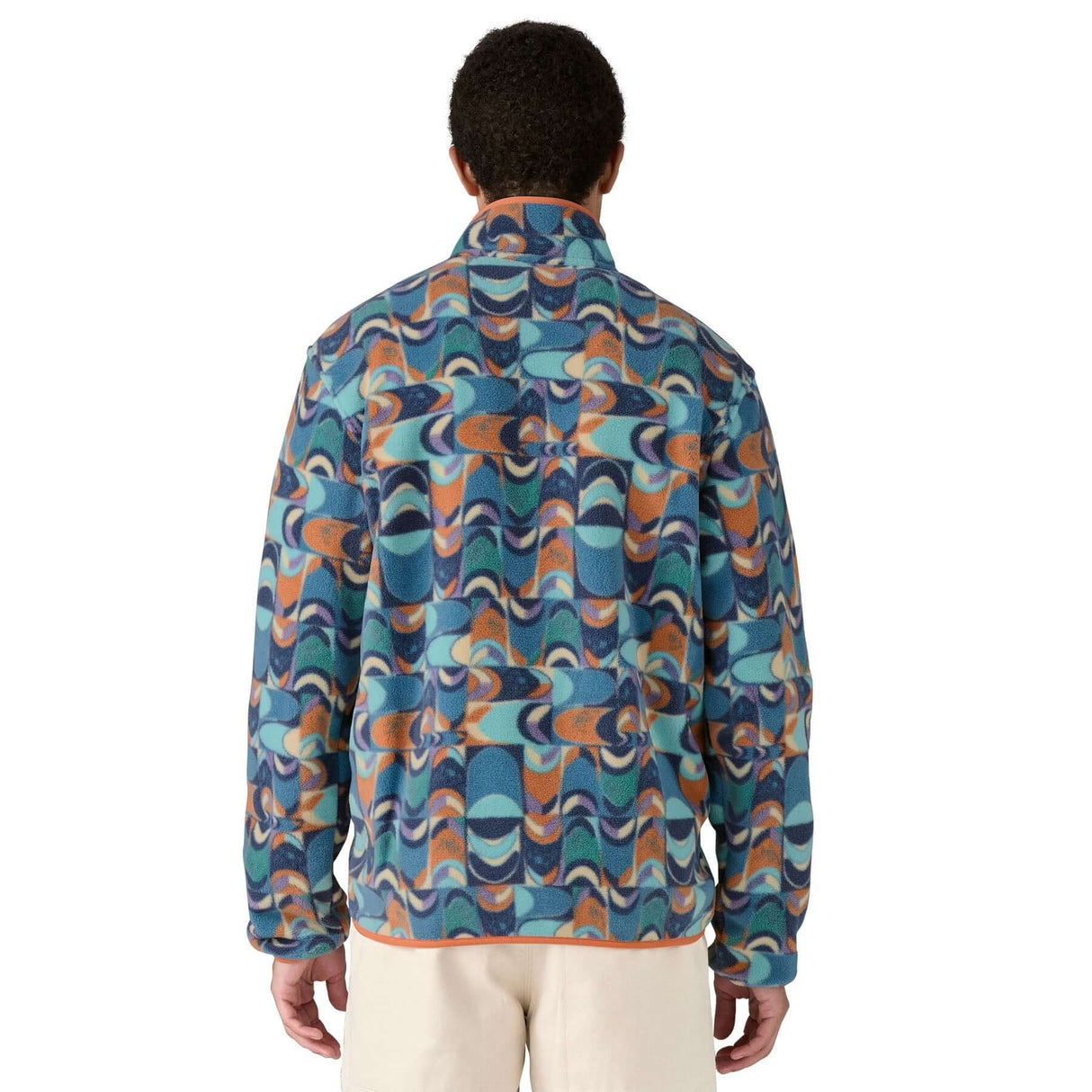 Patagonia Men's Lightweight Synchilla Snap-T Pullover Pollinator Orange / Small-Pollinator Orange / Medium-Pollinator Orange / Large-Pollinator Orange / X-Large-Quilty Fitz/Wetland Blue / Small - 53 Degrees North
