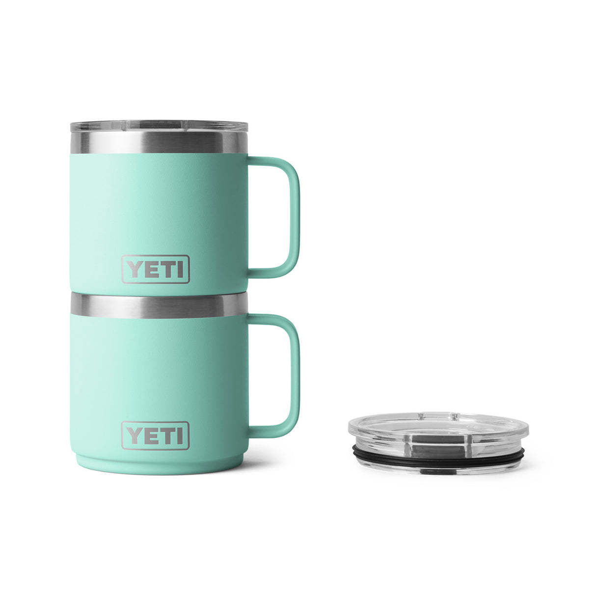 YETI Rambler 14 oz (414 ml) Ceramic Lined Magslider Mug Seafoam-Navy-White-Black-Rescue Red - 53 Degrees North