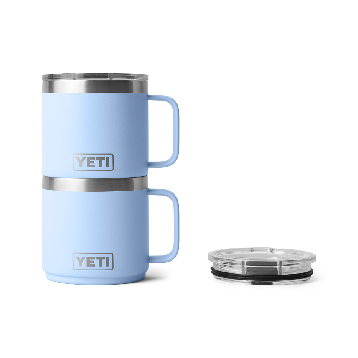 YETI Rambler 14 oz (414 ml) Stackable Mug Tropical Pink-Big Sky Blue-Ultramarine-Lowcountry Peach-Rescue Red - 53 Degrees North