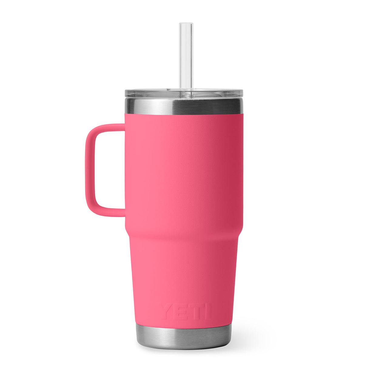 YETI Rambler 25 oz (710 ml) Mug with Straw Lid Tropical Pink-Cherry Blossom-White-Navy-Charcoal - 53 Degrees North