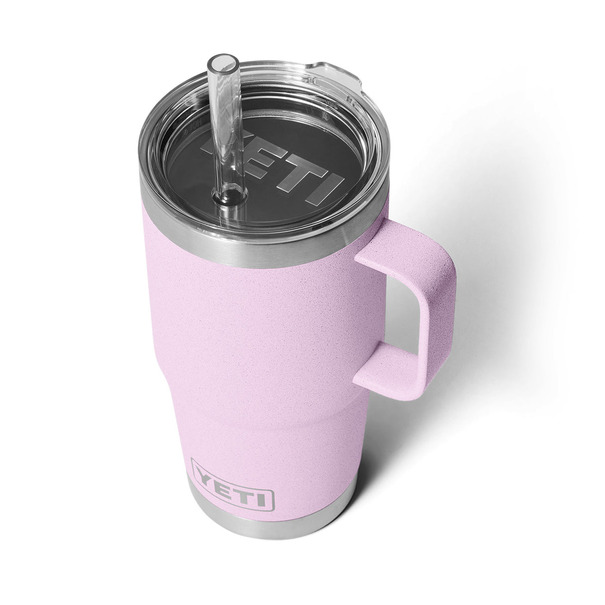 YETI Rambler 25 oz (710 ml) Mug with Straw Lid Tropical Pink-Cherry Blossom-White-Navy-Charcoal - 53 Degrees North