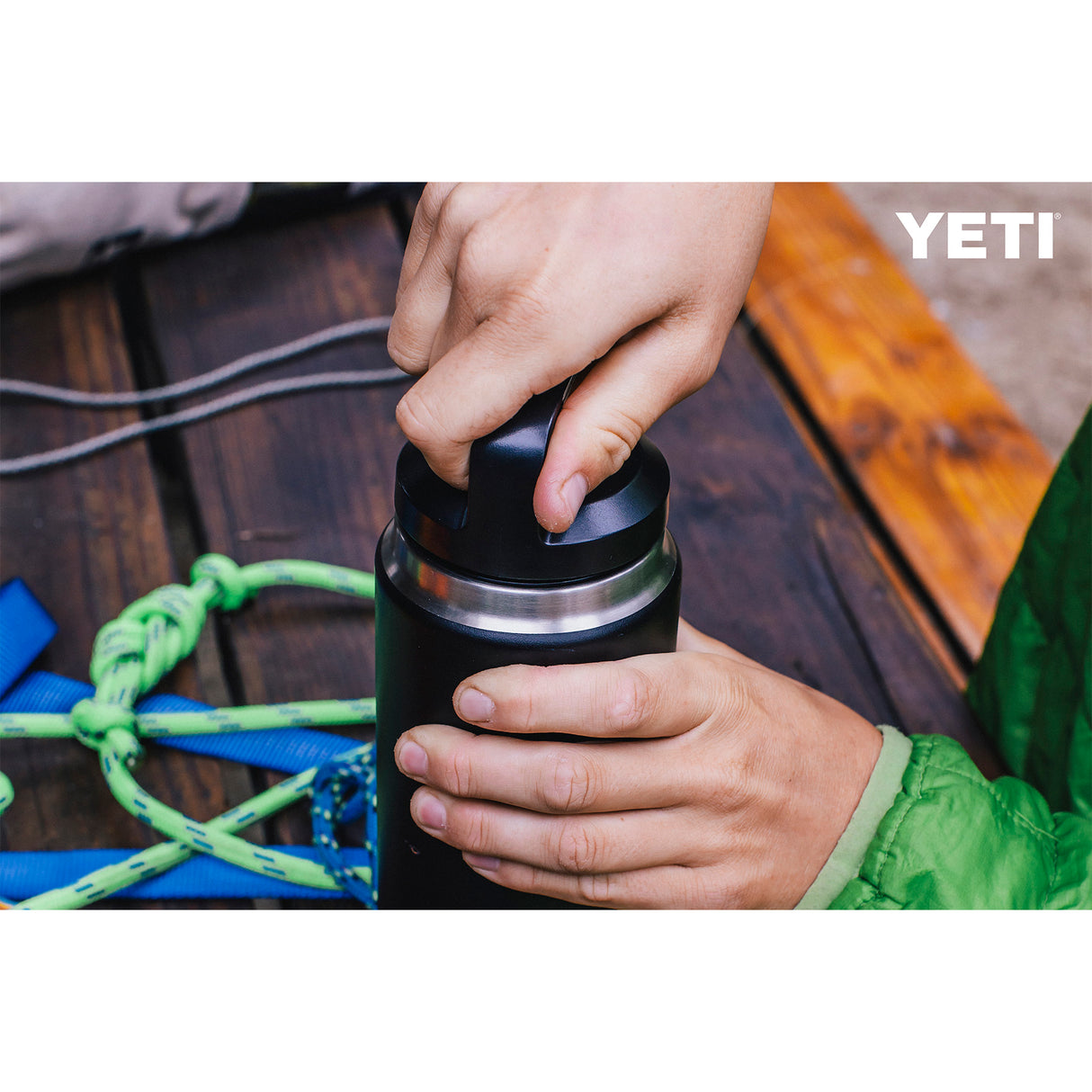 YETI Rambler 26 oz (760 ml) Bottle with Chug Cap Venom-Ridgeline-Rescue Red-White-Black - 53 Degrees North