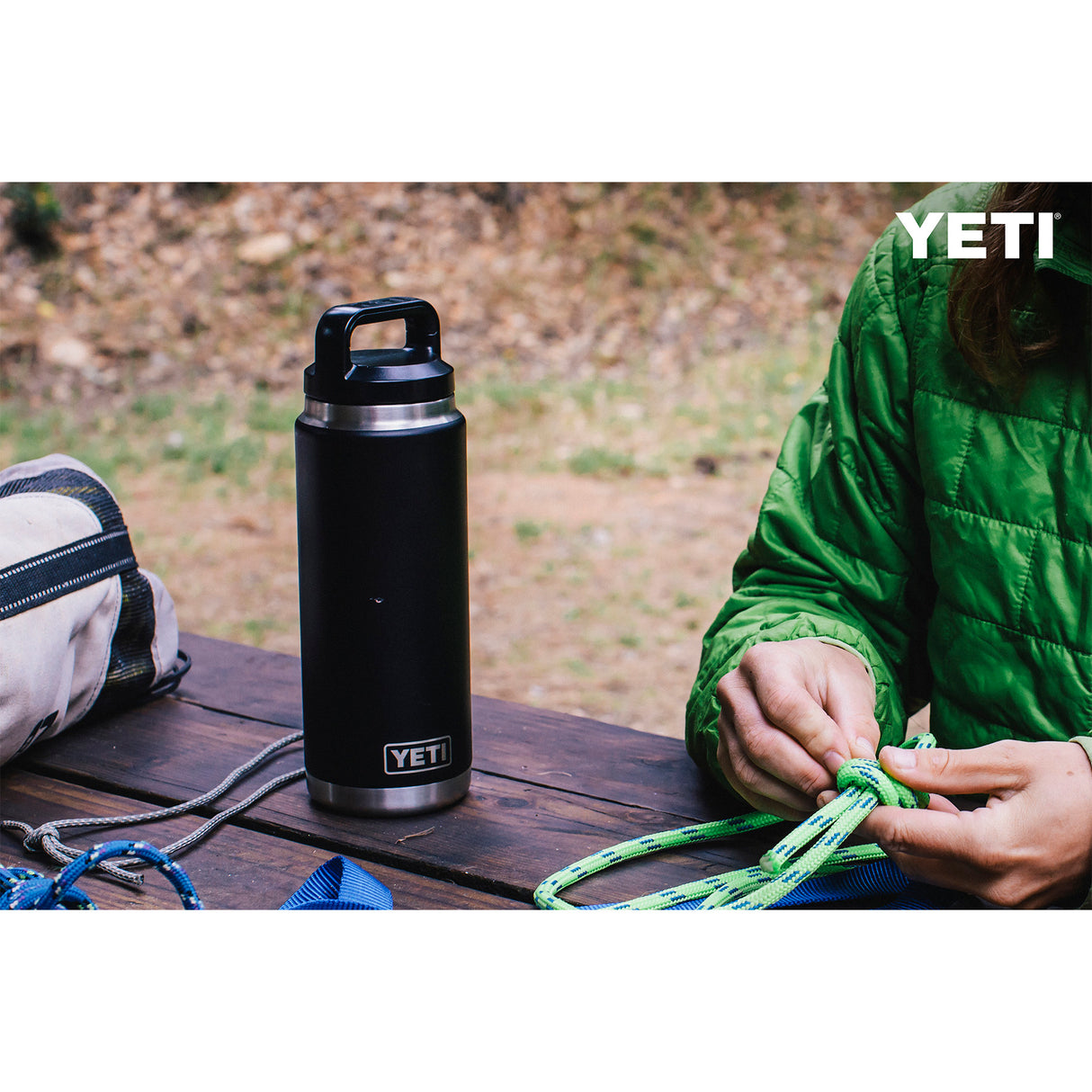 YETI Rambler 26 oz (760 ml) Bottle with Chug Cap Venom-Ridgeline-Rescue Red-White-Black - 53 Degrees North