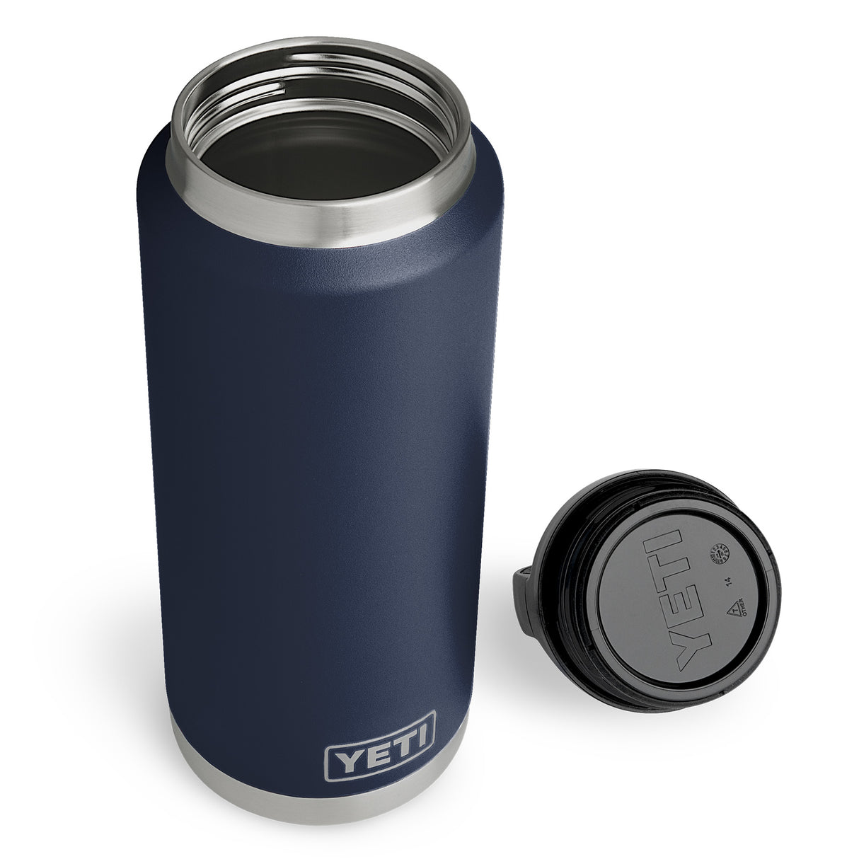 YETI Rambler 36oz (1065 ml) Bottle with Chug Cap Royal Blue-Navy-Rescue Red-White - 53 Degrees North