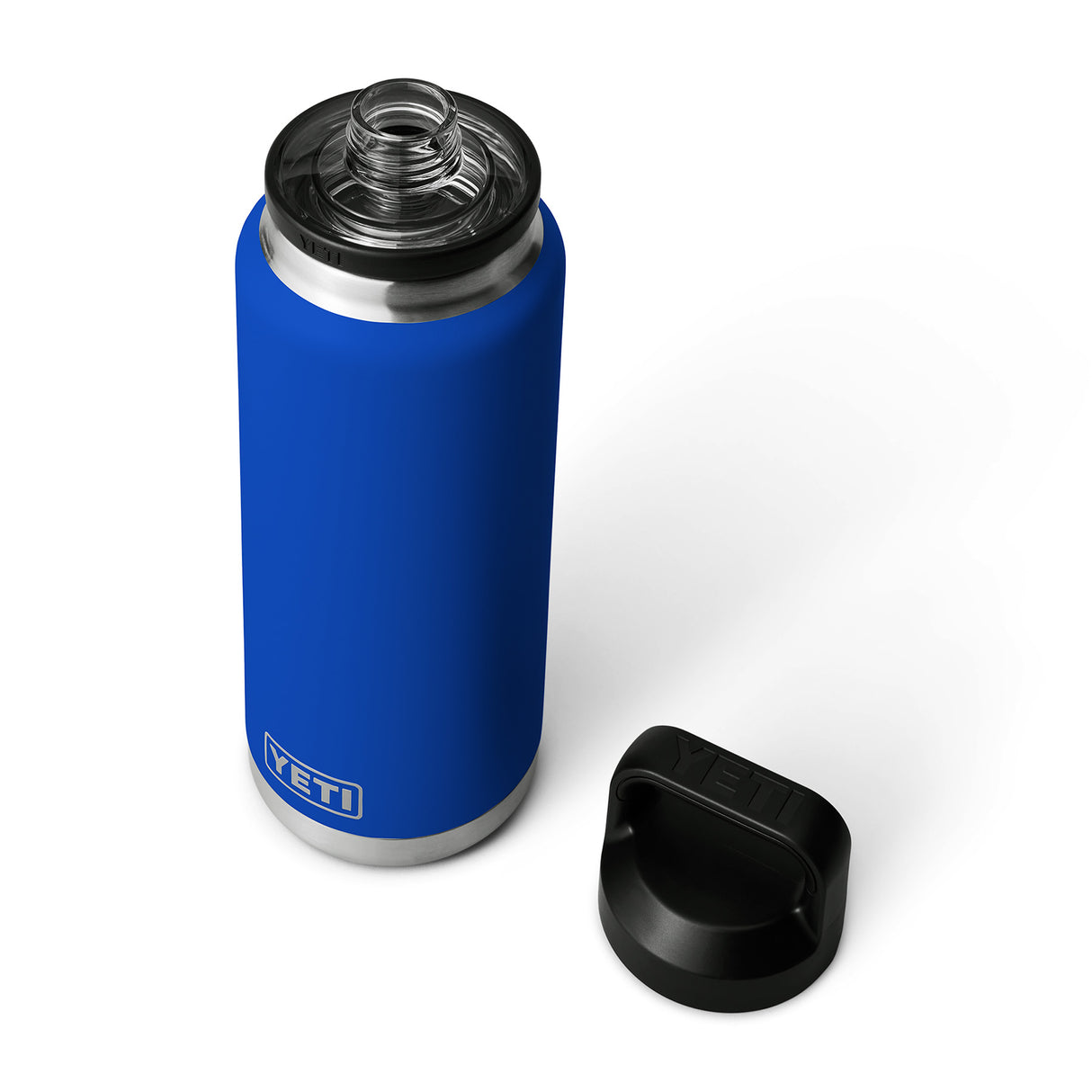 YETI Rambler 36oz (1065 ml) Bottle with Chug Cap Royal Blue-Navy-Rescue Red-White - 53 Degrees North