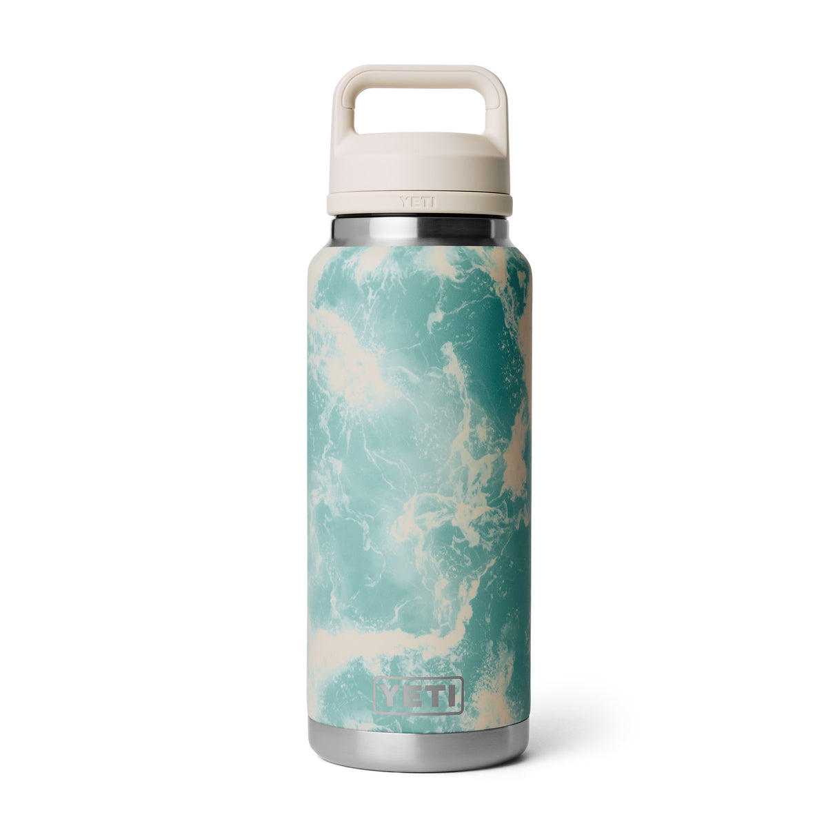 YETI Rambler 36oz (1065 ml) Bottle with Chug Cap Sea View-Royal Blue-Navy-Rescue Red-White - 53 Degrees North