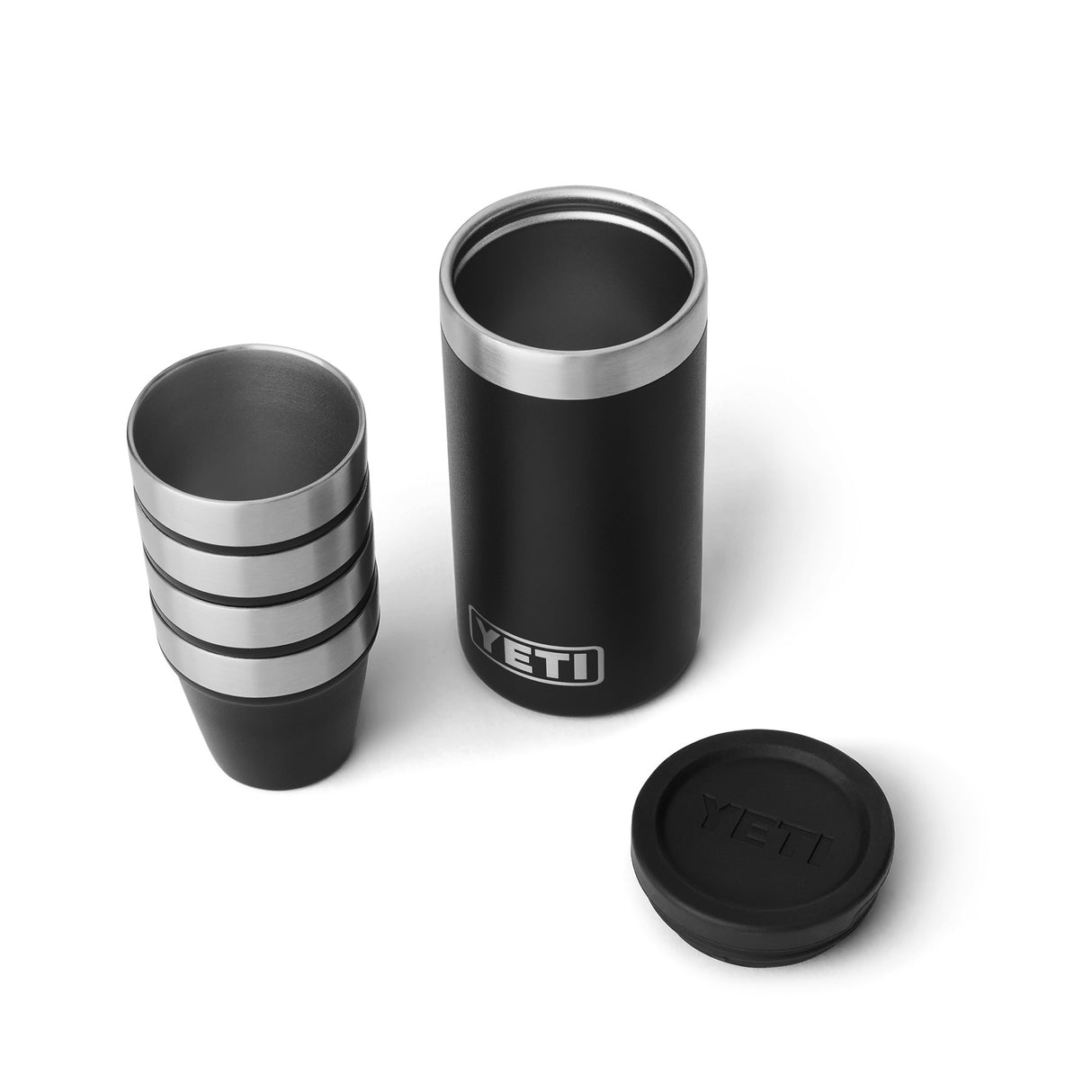 YETI Shot Glasses with Carrying Case Black-Rescue Red-White - 53 Degrees North