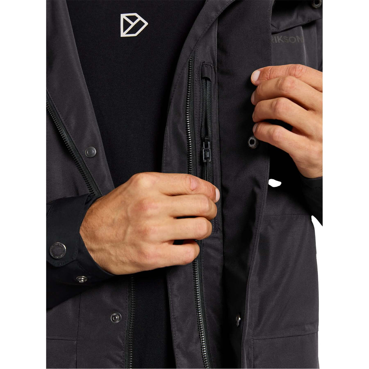 Didriksons Men's Waterproof Andreas Parka Black / Small-Black / Medium-Black / Large-Black / X-Large-Black / XX-Large #- 53 Degrees North