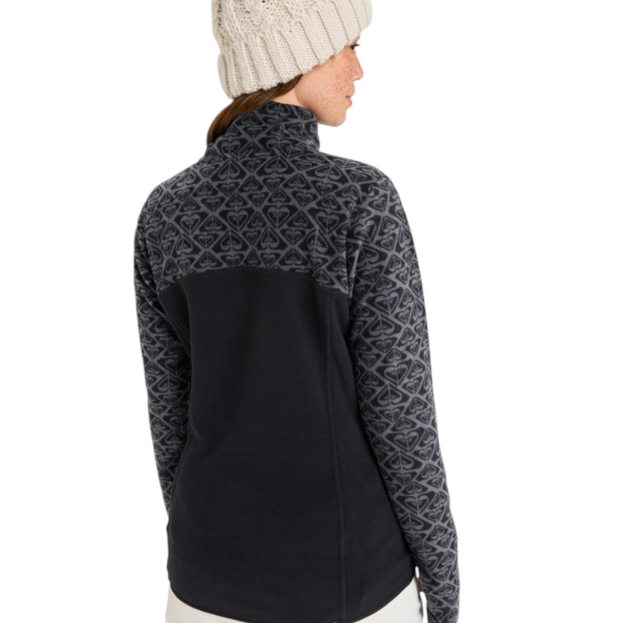 Roxy Women's Sayna Half Zip Fleece True Black Roxygram Tonal / X-Small-True Black Roxygram Tonal / Small-True Black Roxygram Tonal / Medium-True Black Roxygram Tonal / Large-True Black Roxygram Tonal / X-Large - 53 Degrees North