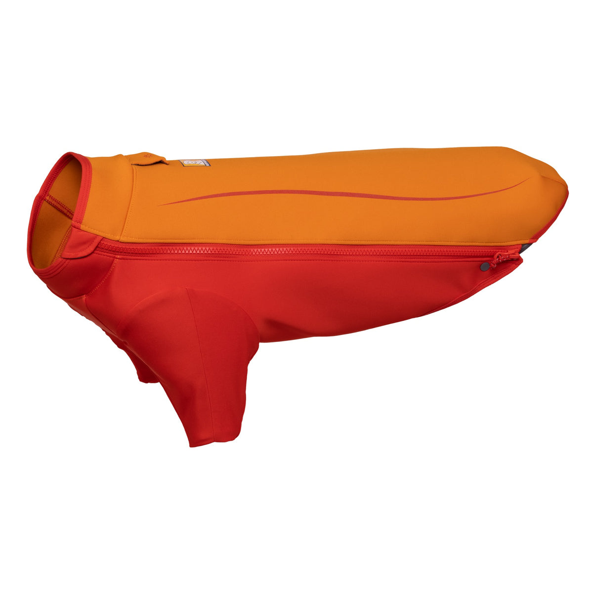 Ruffwear Undercoat Dog Water Jacket Campfire Orange left side - 53 Degrees North