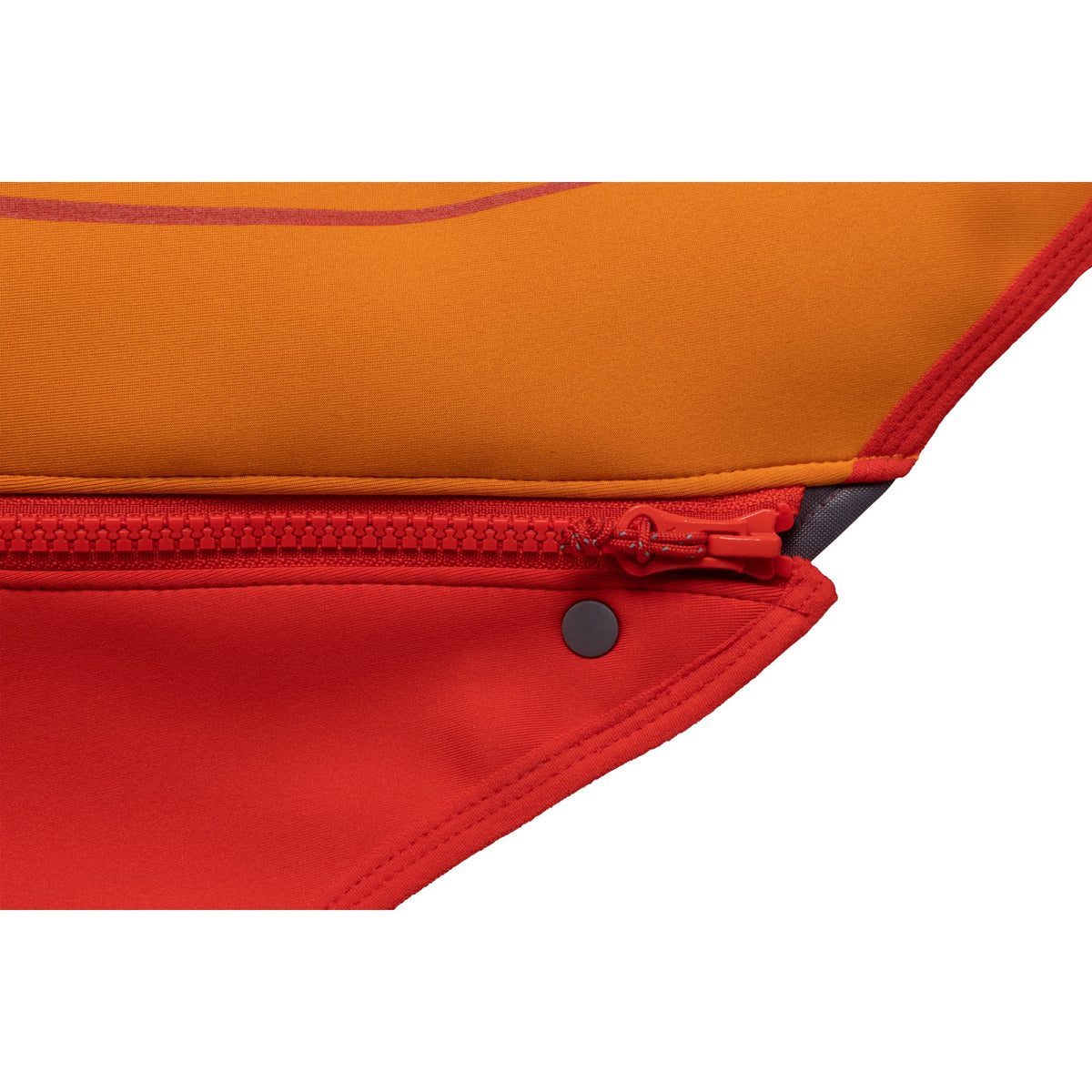 Ruffwear Undercoat Dog Water Jacket Campfire Orange neoprene detail - 53 Degrees North