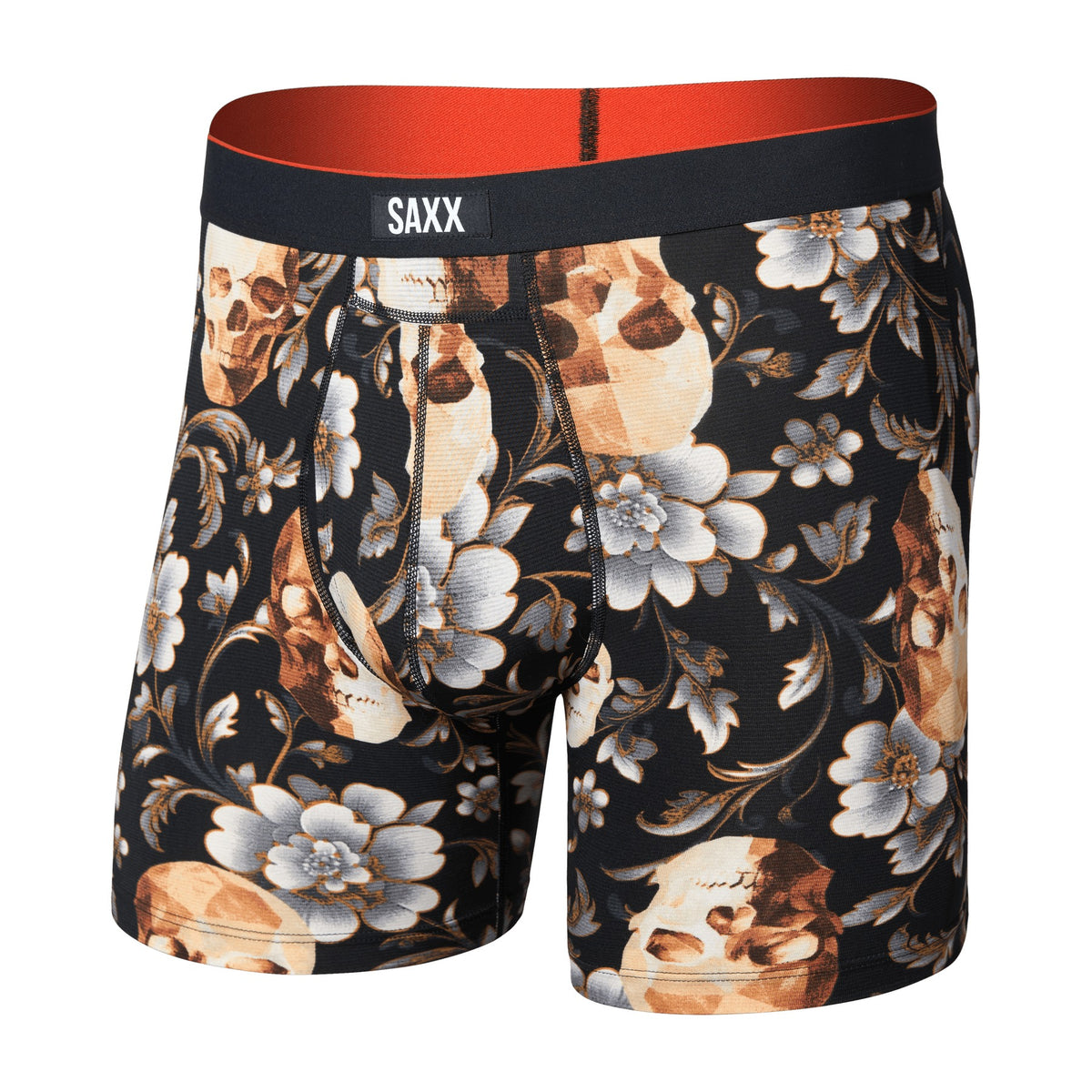 SAXX Men's Multi-Sport Mesh Boxer Briefs Gold Skull/Black - 53 Degrees North