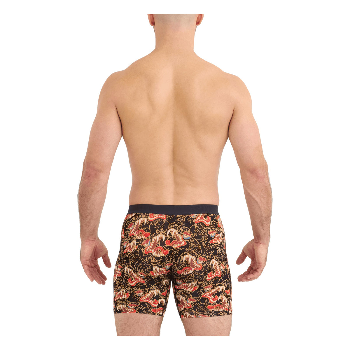 SAXX Men's Vibe Xtra Boxer Briefs Howl/Black on model, back - 53 Degrees North