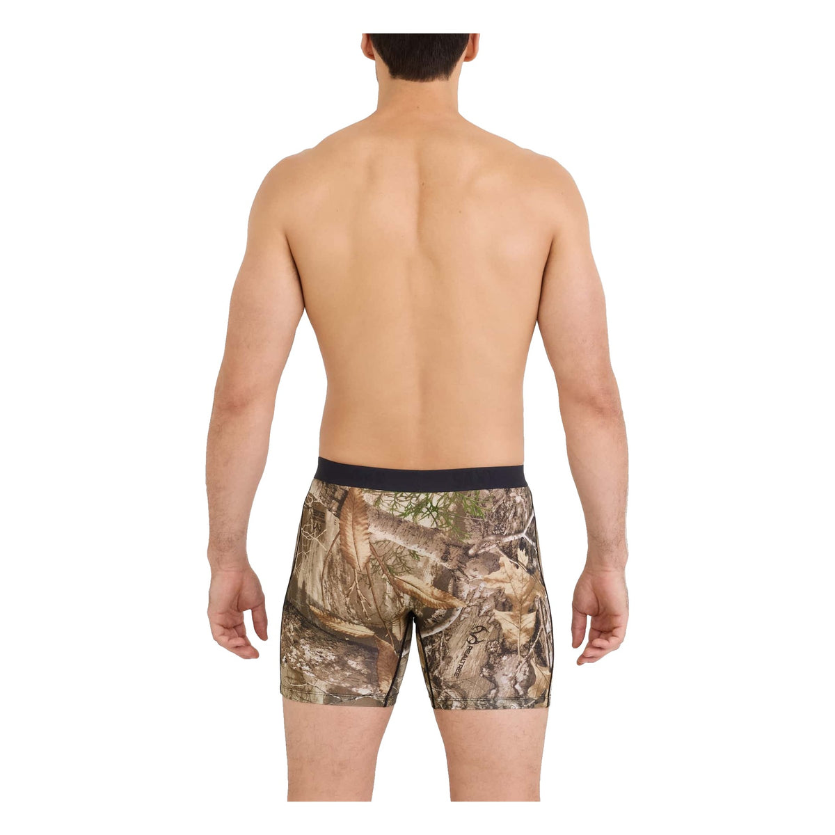 SAXX Men's Vibe Xtra Boxer Briefs Realtree Edge/Multi on model, back - 53 Degrees North