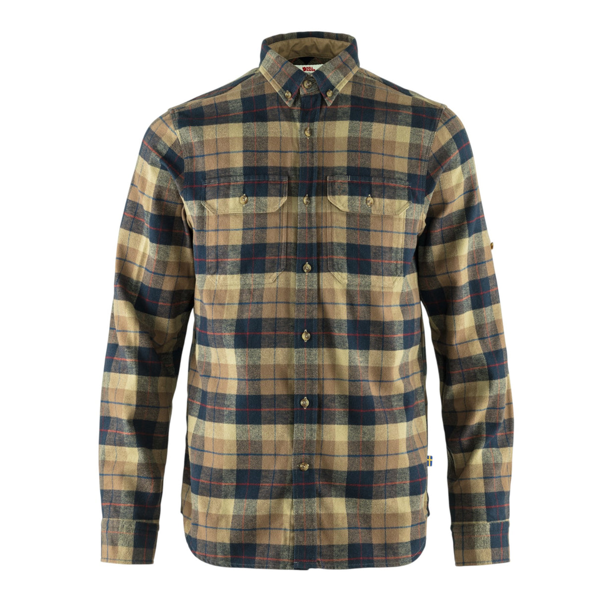 Fjällräven Men's Singi Heavy Flannel Shirt Dark Sand/Dark Navy / Small-Dark Sand/Dark Navy / Medium-Dark Sand/Dark Navy / Large-Dark Sand/Dark Navy / X-Large #- 53 Degrees North