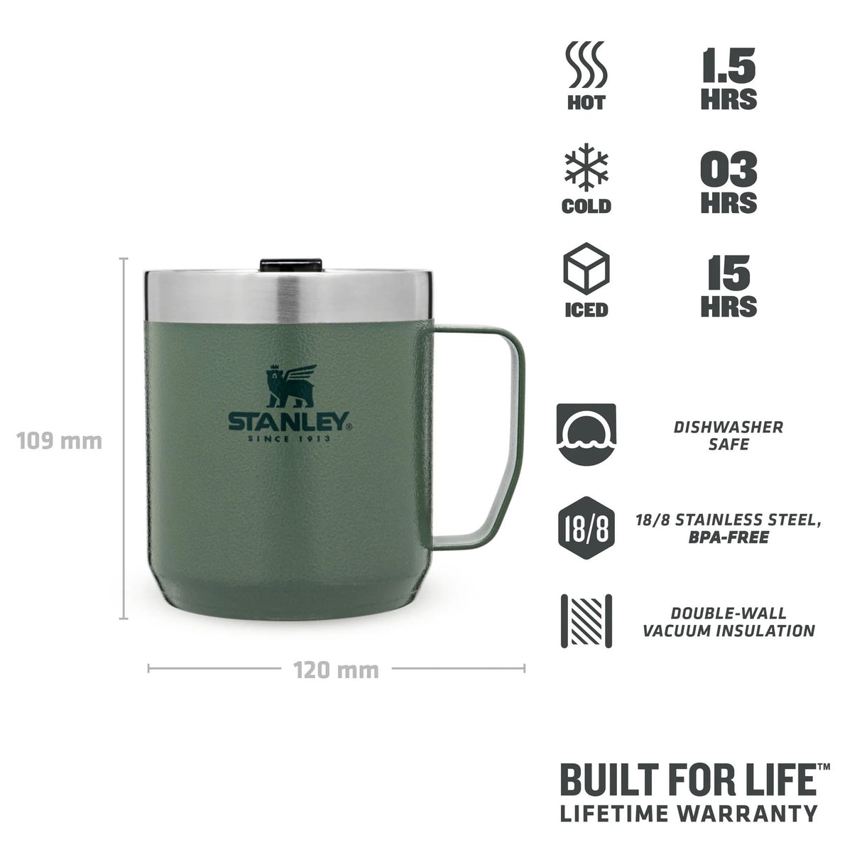 Stanley Classic Legendary Camp Mug 0.35L Ash-Hammertone Green-Rose Quartz - 53 Degrees North