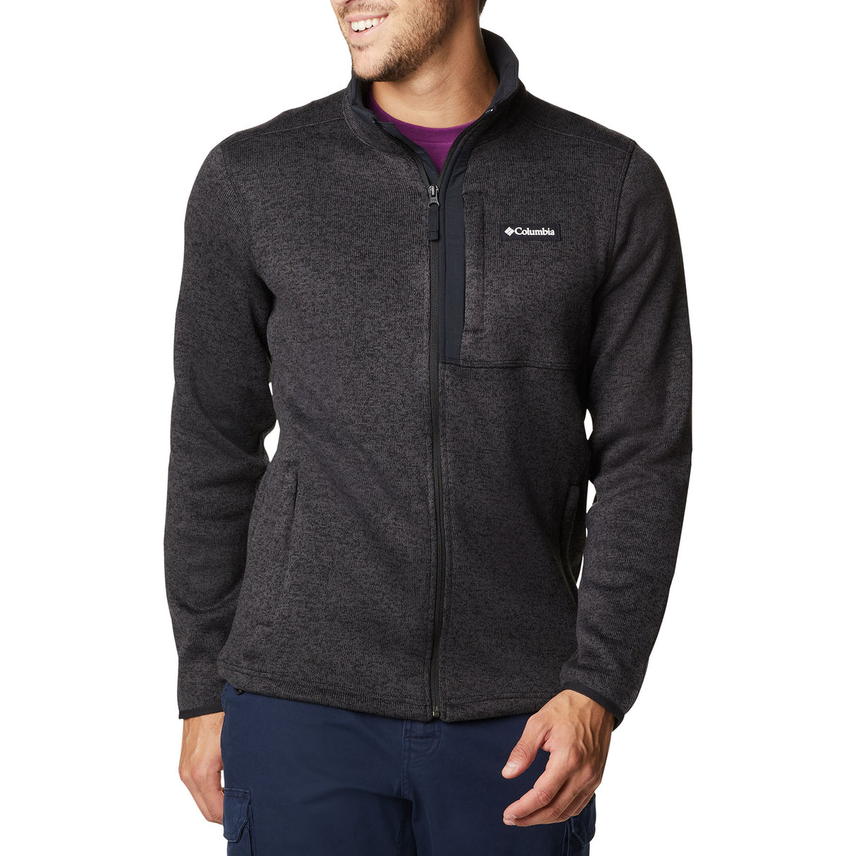 Columbia Men's Sweater Weather Full Zip Jacket Black Heather / Small-Black Heather / Medium-Black Heather / Large-Black Heather / X-Large-Black Heather / XX-Large #- 53 Degrees North