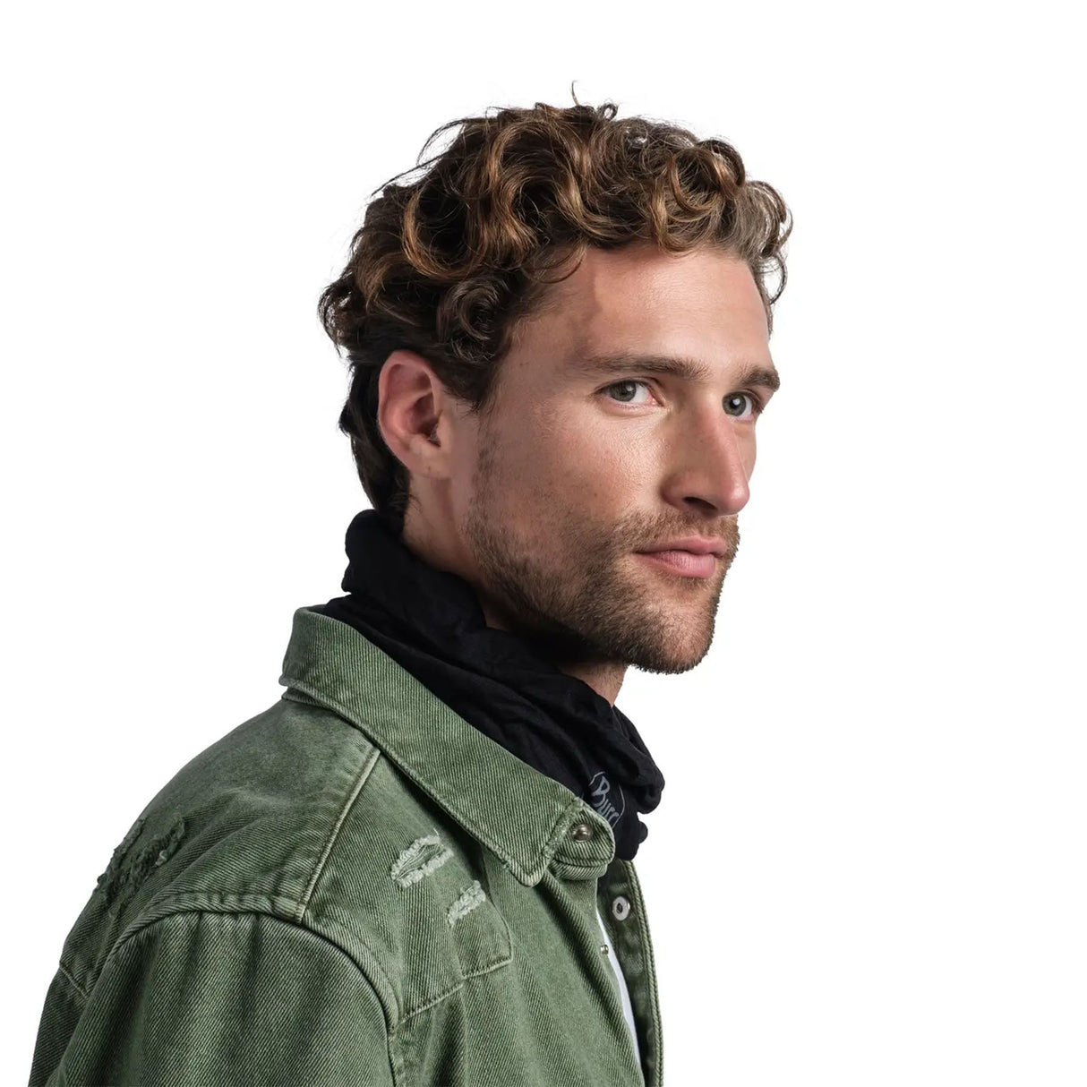 BUFF Merino Lightweight Neckwear Multistripes Tempest-Solid Pansy-Cloud Matewa-Solid Black-Solid Light Grey #- 53 Degrees North