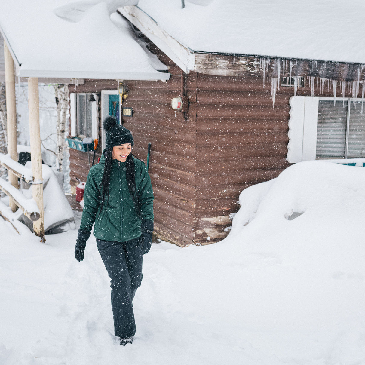 Columbia Winter Blur Pom Pom Beanie Black-Daredevil-Moonvista #- 53 Degrees North