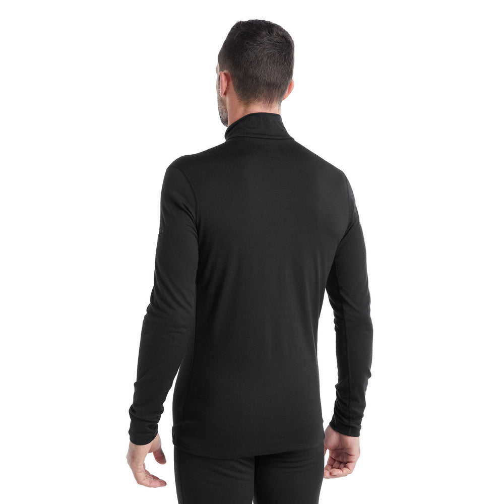 Icebreaker Men's Merino 200 Oasis Long Sleeve Half Zip Thermal Top #color_black