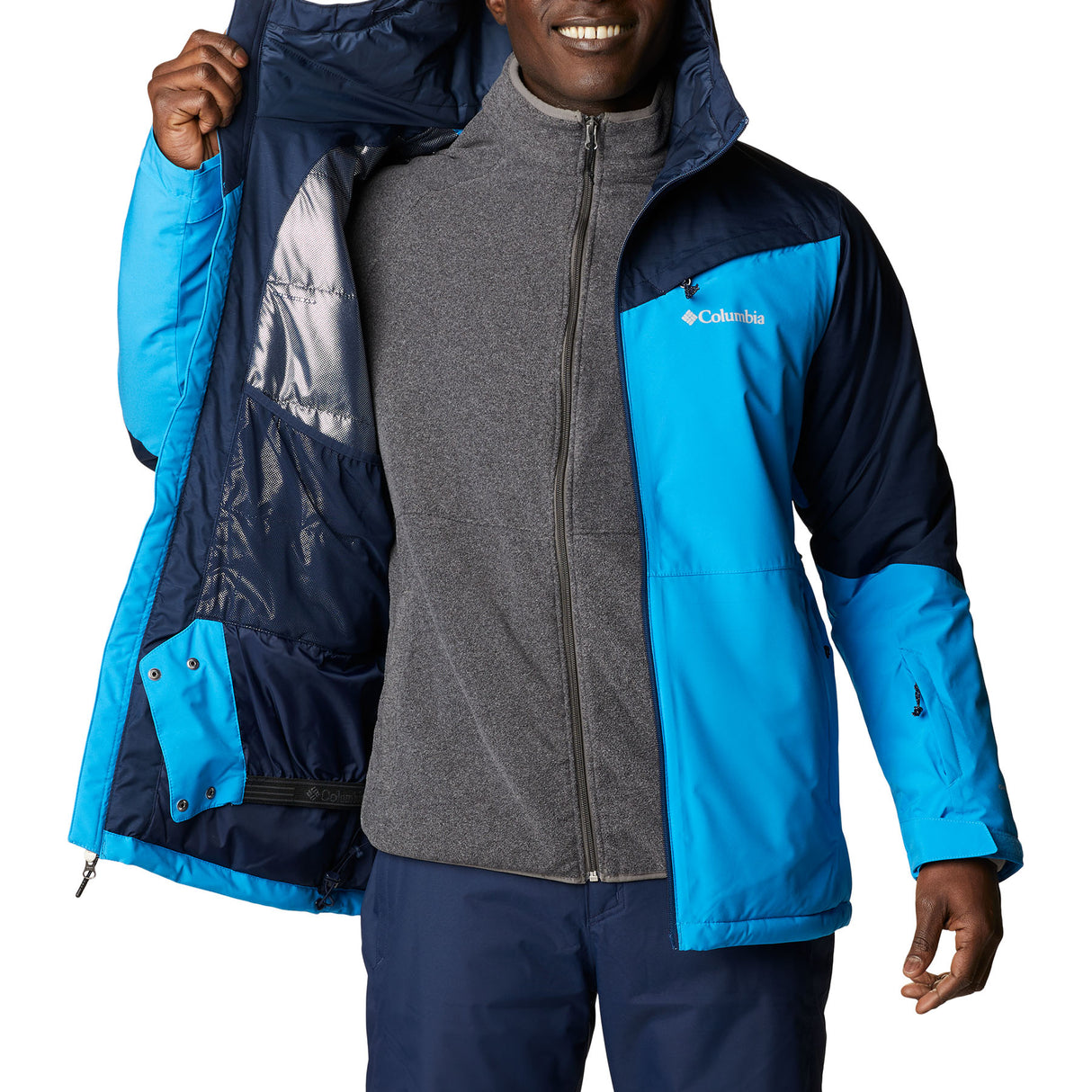 Columbia Men's Iceberg Point Waterproof Ski Jacket Compass Blue/Collegiate Navy / Small-Compass Blue/Collegiate Navy / Medium-Compass Blue/Collegiate Navy / Large-Compass Blue/Collegiate Navy / X-Large-Compass Blue/Collegiate Navy / XX-Large #- 53 Degrees North