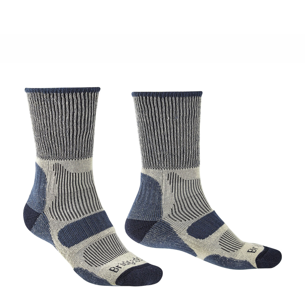 Bridgedale Men's Hike Lightweight Cotton Cool Comfort Boot Socks Indigo / Medium-Indigo / Large-Indigo / X-Large - 53 Degrees North