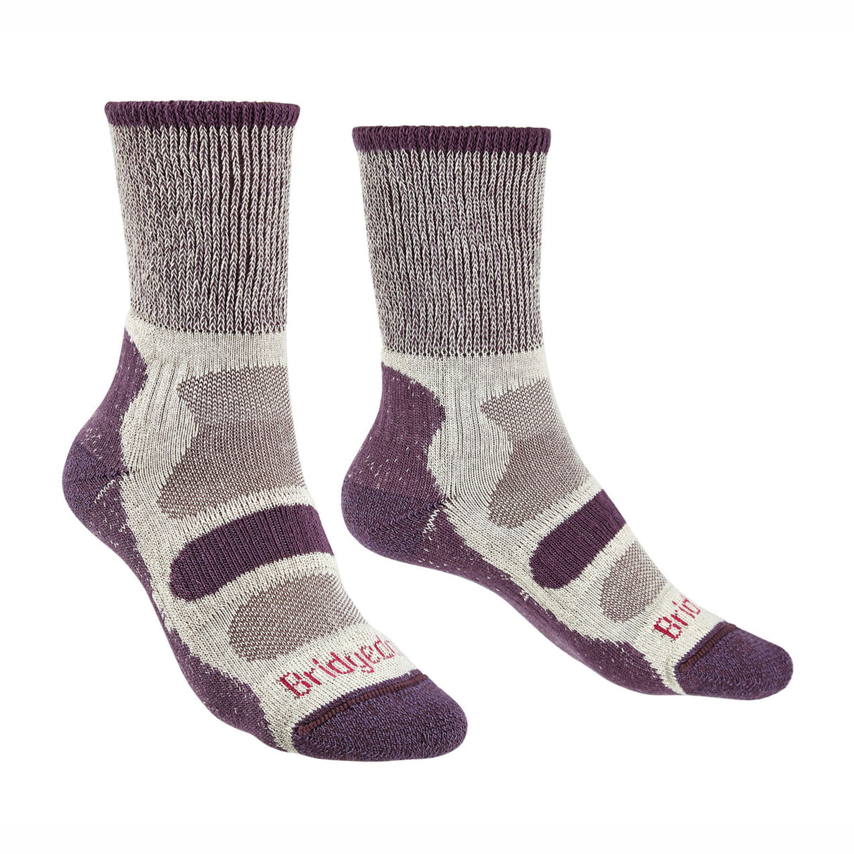Bridgedale Women's Hike Lightweight Cotton Cool Comfort Socks Plum / Small-Plum / Medium-Plum / Large - 53 Degrees North