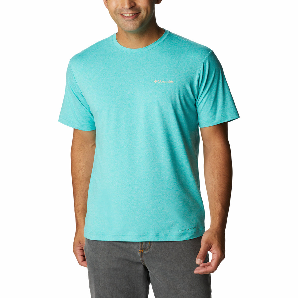 Columbia Men's Tech Trail Graphic T-Shirt Jet Stream Heather/Palmscape Tonal Graphic / Small-Jet Stream Heather/Palmscape Tonal Graphic / Medium-Jet Stream Heather/Palmscape Tonal Graphic / Large-Jet Stream Heather/Palmscape Tonal Graphic / X-Large-Jet Stream Heather/Palmscape Tonal Graphic / XX-Large #- 53 Degrees North