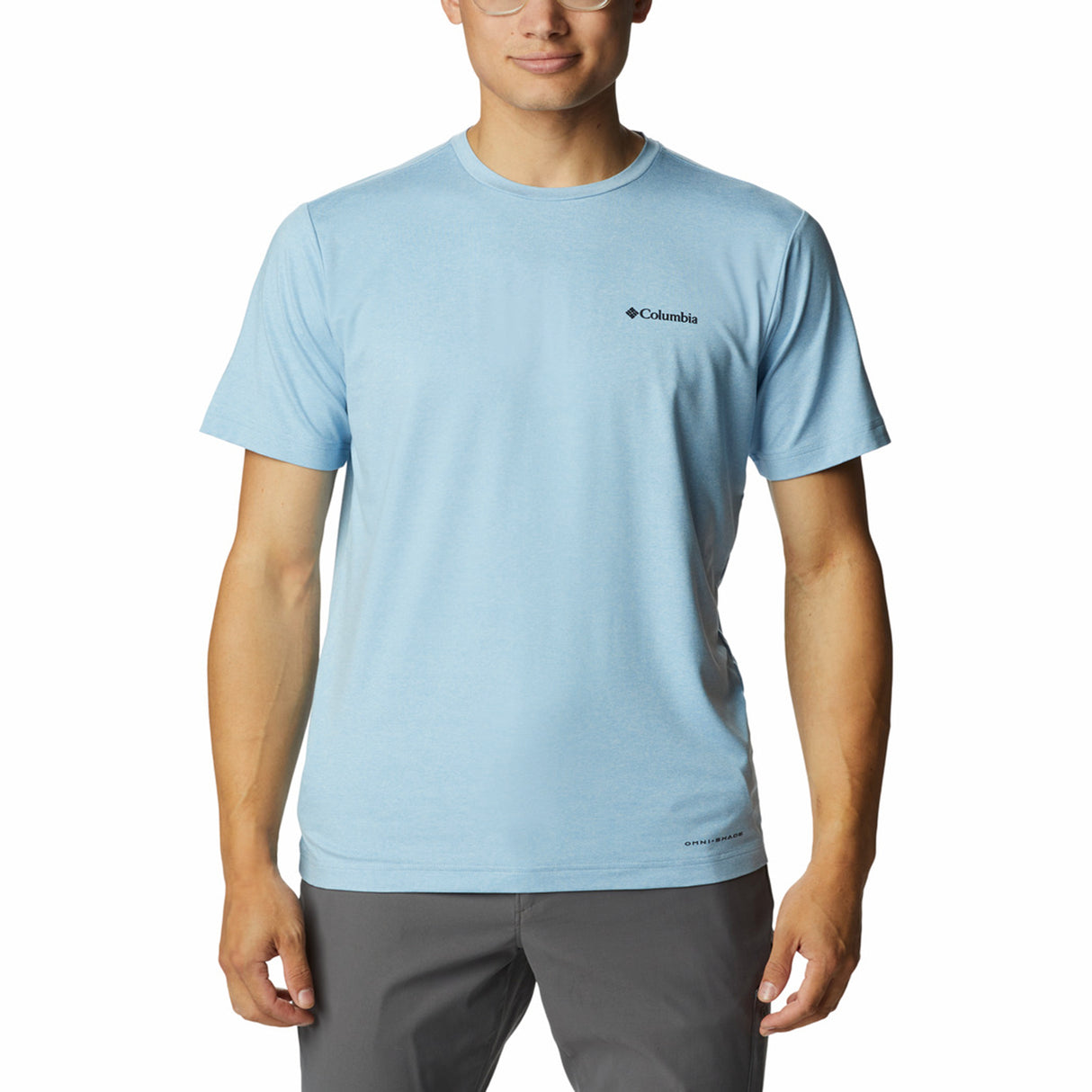 Columbia Men's Tech Trail Graphic T-Shirt Jet Stream Heather/Palmscape Tonal Graphic / Small-Jet Stream Heather/Palmscape Tonal Graphic / Medium-Jet Stream Heather/Palmscape Tonal Graphic / Large-Jet Stream Heather/Palmscape Tonal Graphic / X-Large-Jet Stream Heather/Palmscape Tonal Graphic / XX-Large #- 53 Degrees North