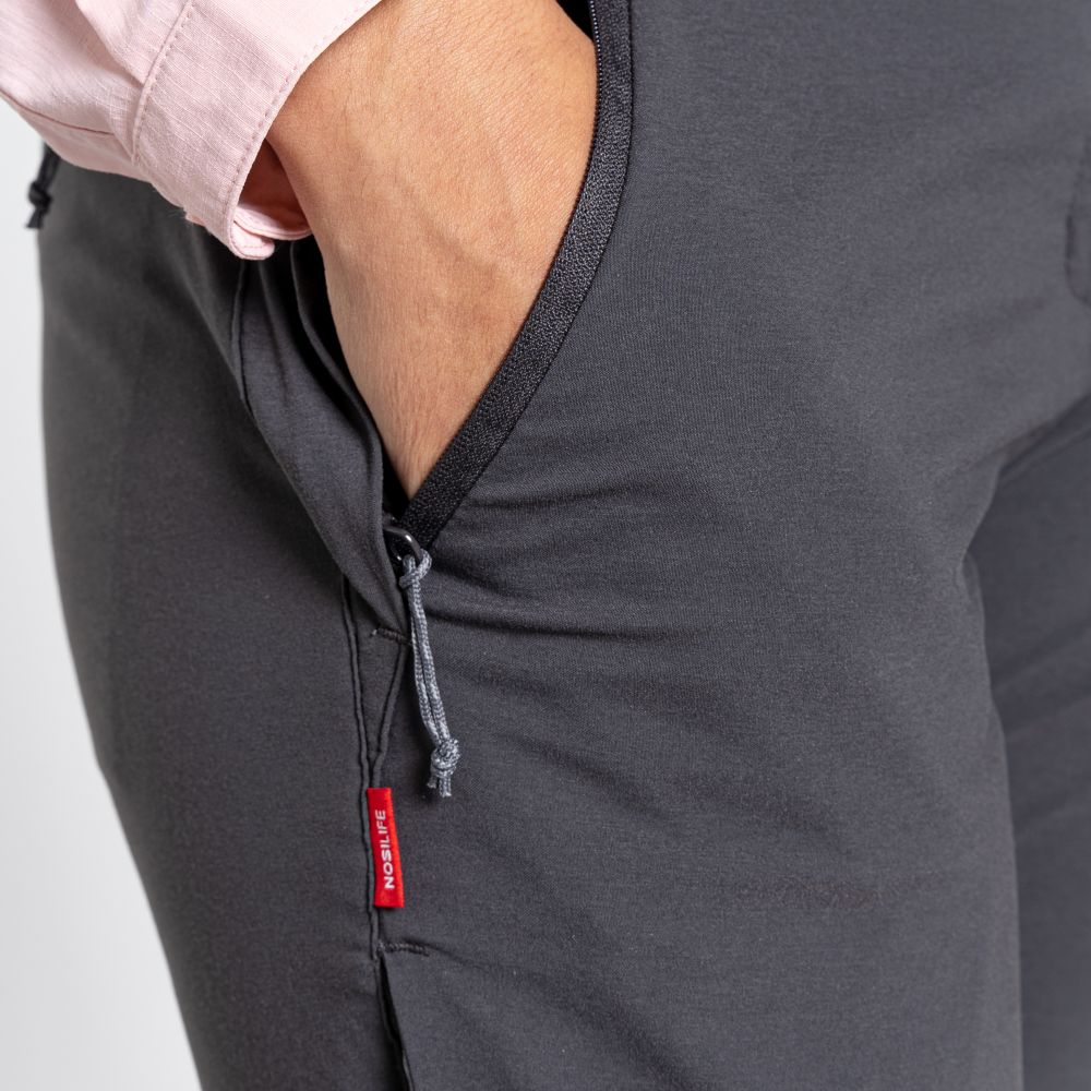 Craghoppers Women's NosiLife Pro II Trousers X-Small / Charcoal / Regular-Small / Charcoal / Regular-Small / Charcoal / Short-Medium / Charcoal / Regular-Medium / Charcoal / Short - 53 Degrees North