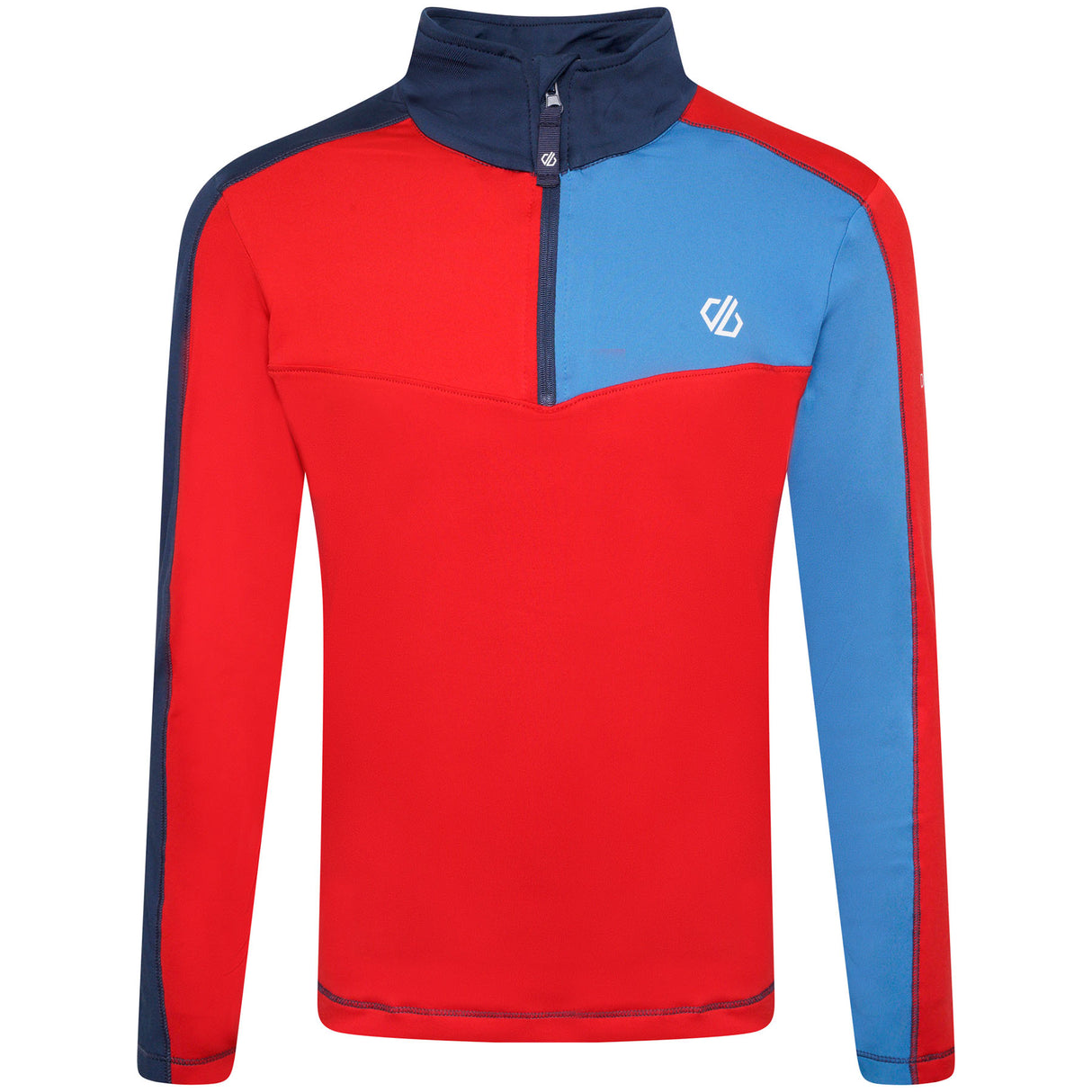 Dare 2b Kids' Formate II Core Stretch Long Sleeve Midlayer Top Gulfstream/Fjord Blue/Rusty Orange / Age 3-4-Gulfstream/Fjord Blue/Rusty Orange / Age 5-6-Gulfstream/Fjord Blue/Rusty Orange / Age 7-8-Gulfstream/Fjord Blue/Rusty Orange / Age 9-10-Gulfstream/Fjord Blue/Rusty Orange / Age 11-12 - 53 Degrees North