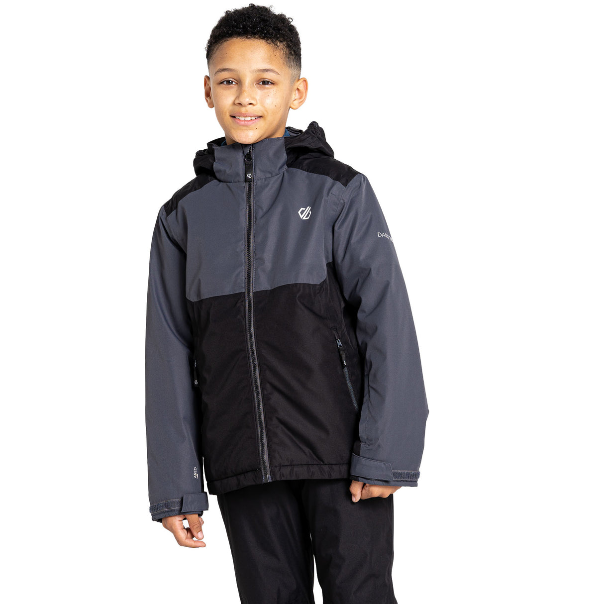 Dare 2b Kids' Impose III Ski Jacket Ebony Grey/Black / Age 3-4-Ebony Grey/Black / Age 5-6-Ebony Grey/Black / Age 7-8-Ebony Grey/Black / Age 9-10-Ebony Grey/Black / Age 11-12 - 53 Degrees North
