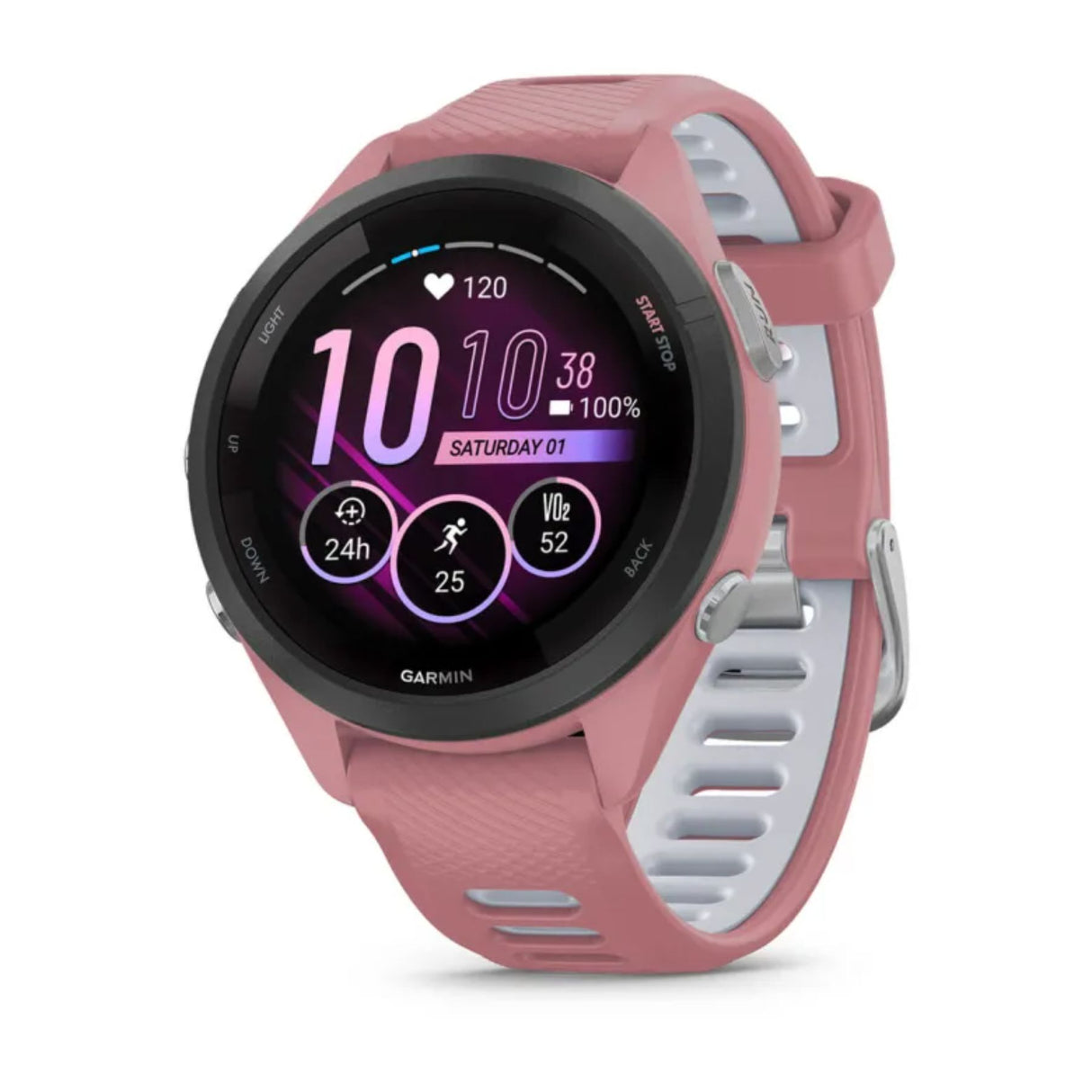 Garmin Forerunner 265S - 42mm Music Smartwatch White-Pink - 53 Degrees North