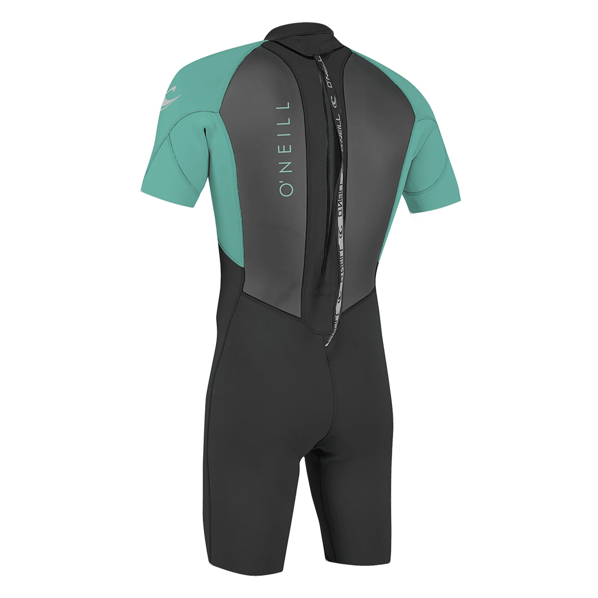O'Neill Youth Reactor II 2mm Short Sleeve Back Zip Spring Wetsuit Black/Aqua / Age 3-4-Black/Aqua / Age 5-6-Black/Aqua / Age 7-8-Black/Aqua / Age 9-10-Black/Aqua / Age 11-12 - 53 Degrees North