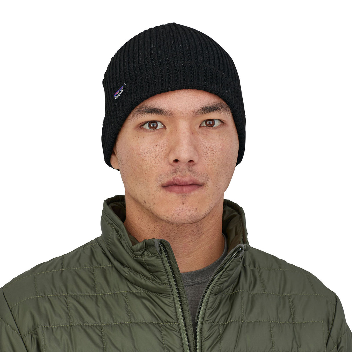 Patagonia Fishermans Rolled Beanie Contrast Stripe/Weathered Stone - 53 Degrees North