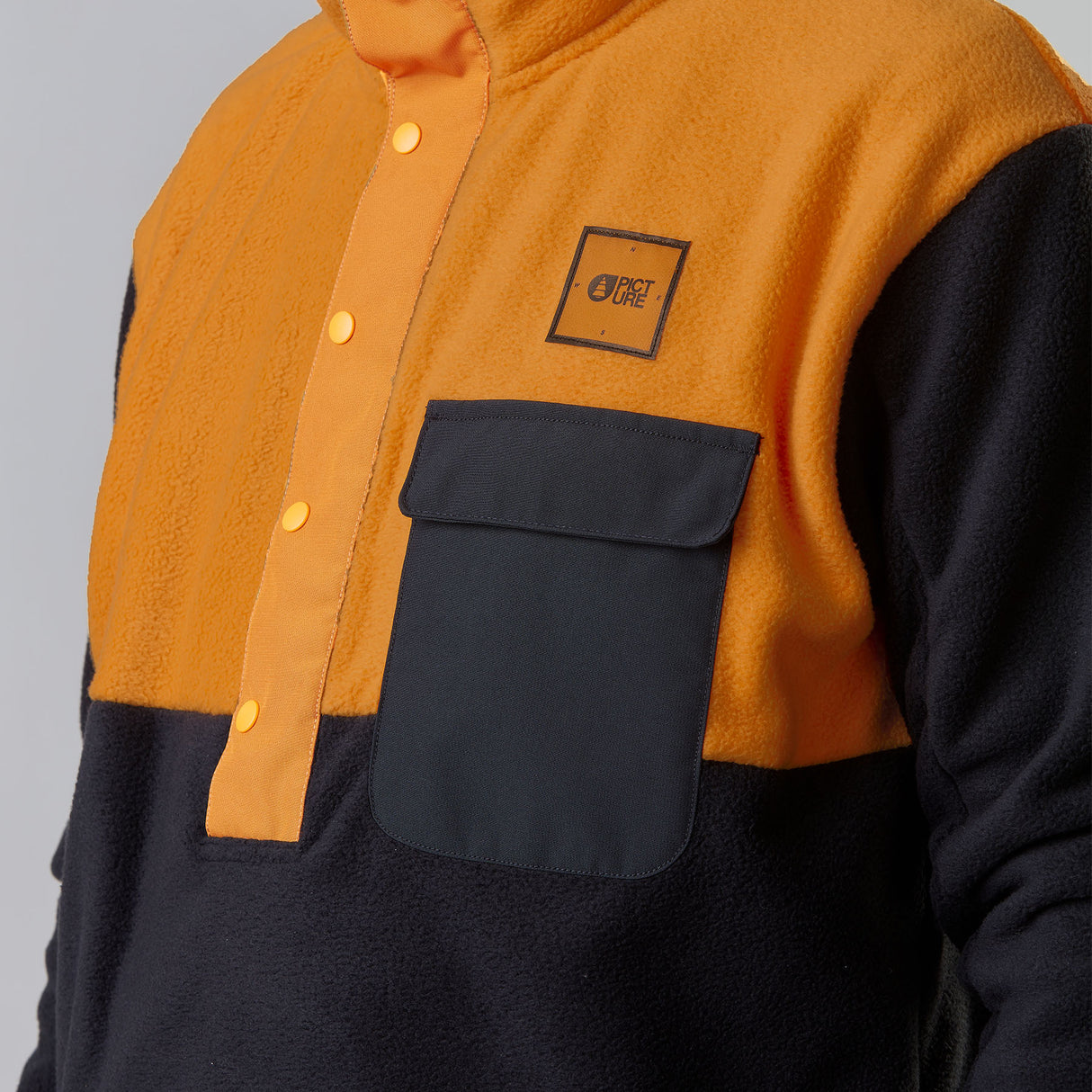 Picture Men's Mathew 1/4 Fleece Pullover Autumn Blaze/Latte / Small-Autumn Blaze/Latte / Medium-Autumn Blaze/Latte / Large-Autumn Blaze/Latte / X-Large - 53 Degrees North