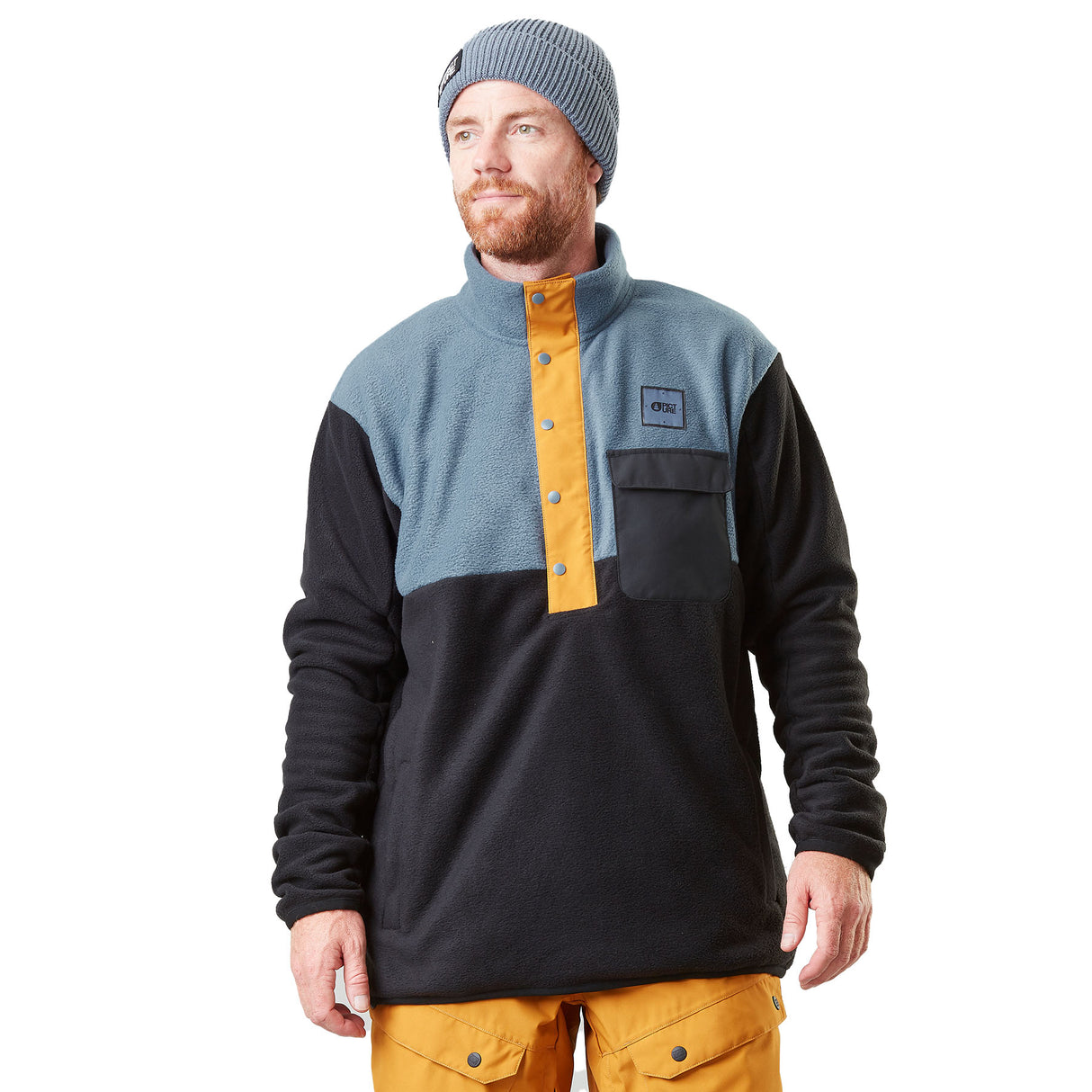 Picture Men's Mathew 1/4 Fleece Pullover Autumn Blaze/Latte / Small-Autumn Blaze/Latte / Medium-Autumn Blaze/Latte / Large-Autumn Blaze/Latte / X-Large - 53 Degrees North