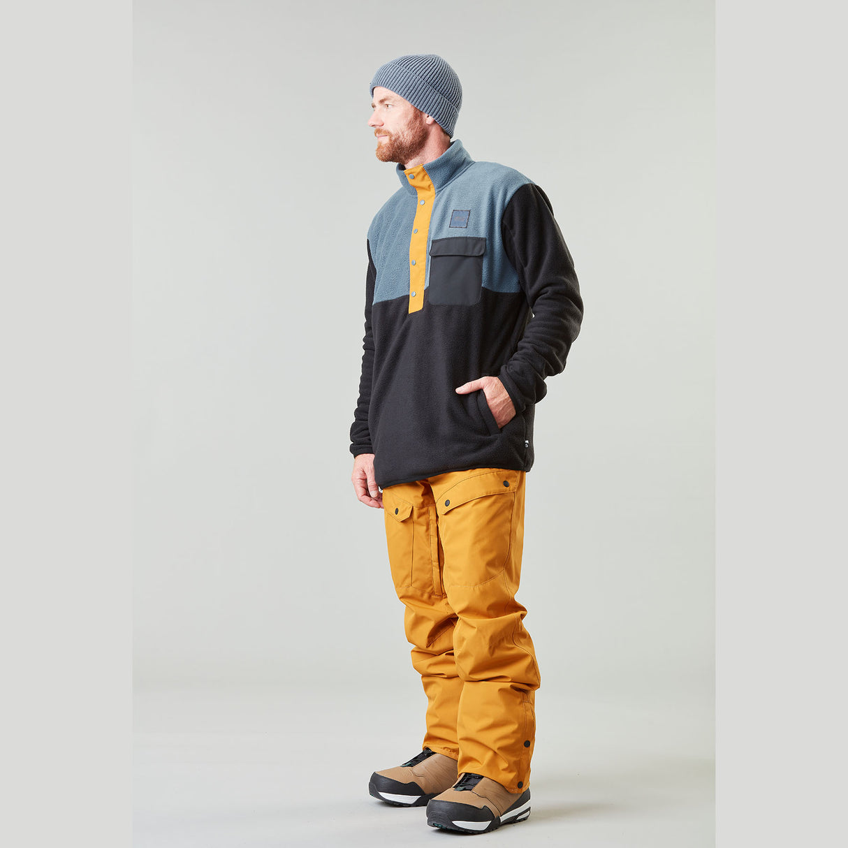 Picture Men's Mathew 1/4 Fleece Pullover Autumn Blaze/Latte / Small-Autumn Blaze/Latte / Medium-Autumn Blaze/Latte / Large-Autumn Blaze/Latte / X-Large - 53 Degrees North