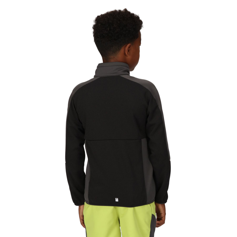 Regatta Kid's Junior Highton Full Zip Fleece II #color_black-seal-grey