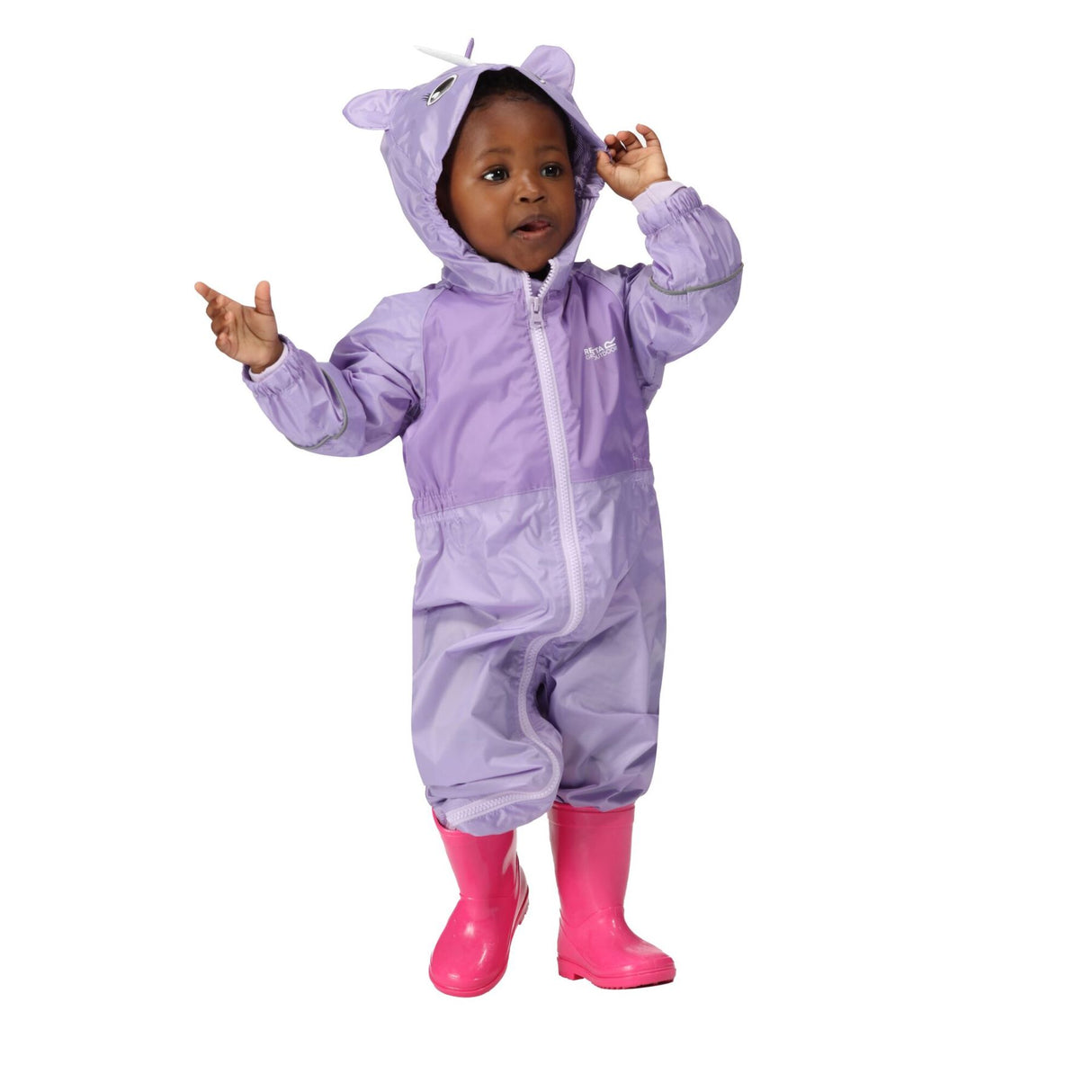 Regatta Kids Infants' Charco Breathable Waterproof Puddle Suit Pansy Unicorn / 6-12 Months-Pansy Unicorn / 12-18 Months-Pansy Unicorn / 18-24 Months-Pansy Unicorn / 24-36 Months-Pansy Unicorn / 36-48 Months - 53 Degrees North