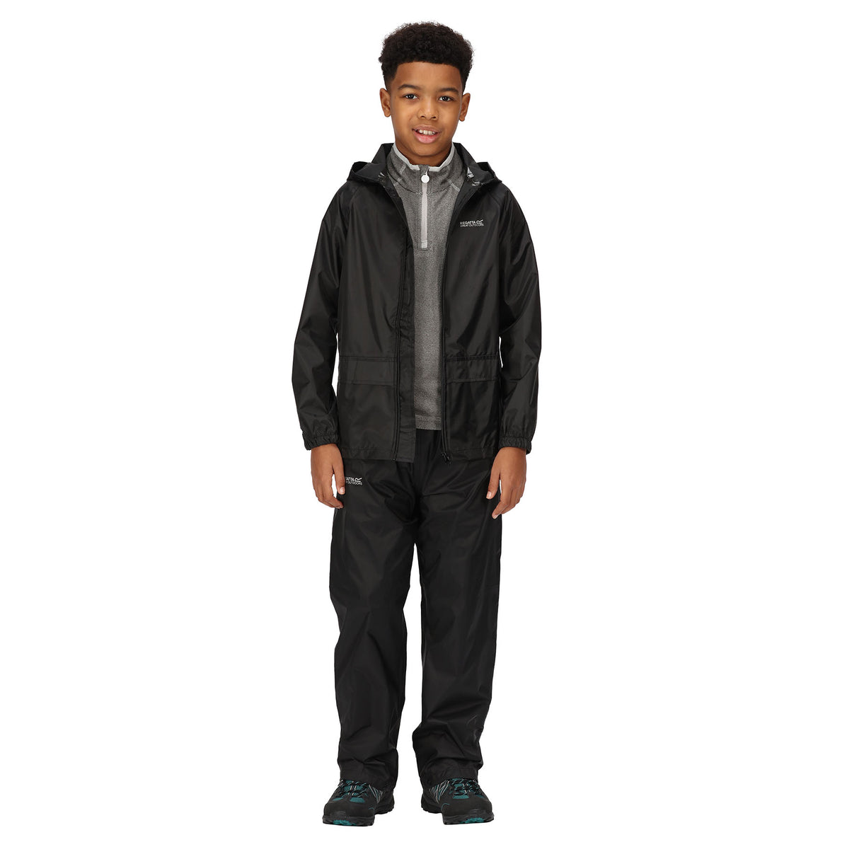 Regatta Kids' Pack-It Waterproof Overtrousers Midnight / Age 3-4-Midnight / Age 5-6-Midnight / Age 7-8-Midnight / Age 9-10-Midnight / Age 11-12 - 53 Degrees North