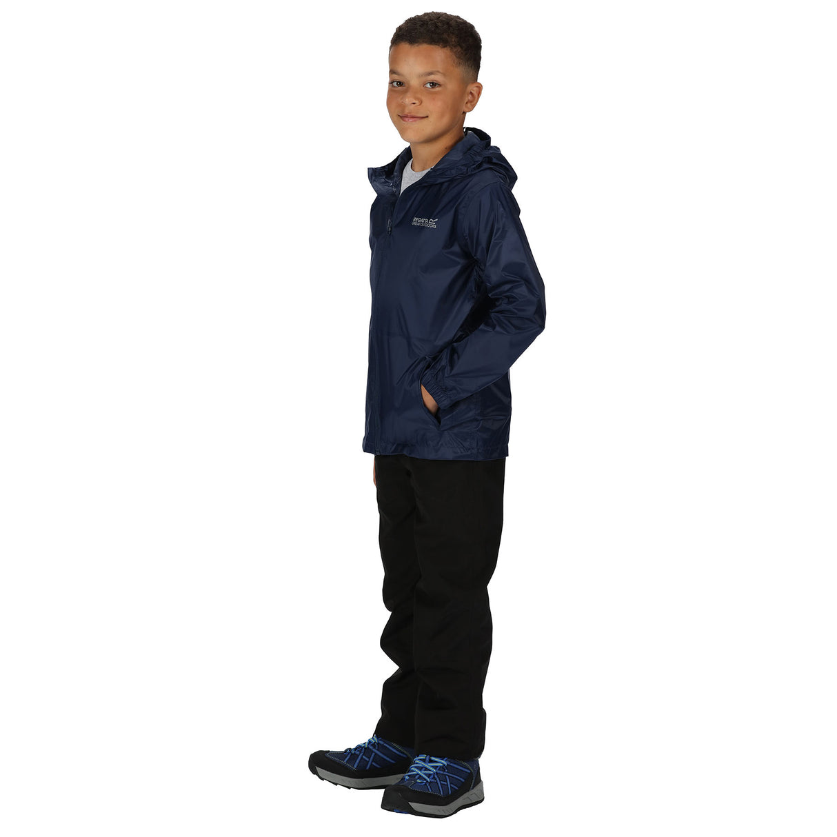 Regatta Kids' Pack-It Waterproof Packaway Jacket Midnight / Age 3-4-Midnight / Age 5-6-Midnight / Age 7-8-Midnight / Age 9-10-Midnight / Age 11-12 - 53 Degrees North