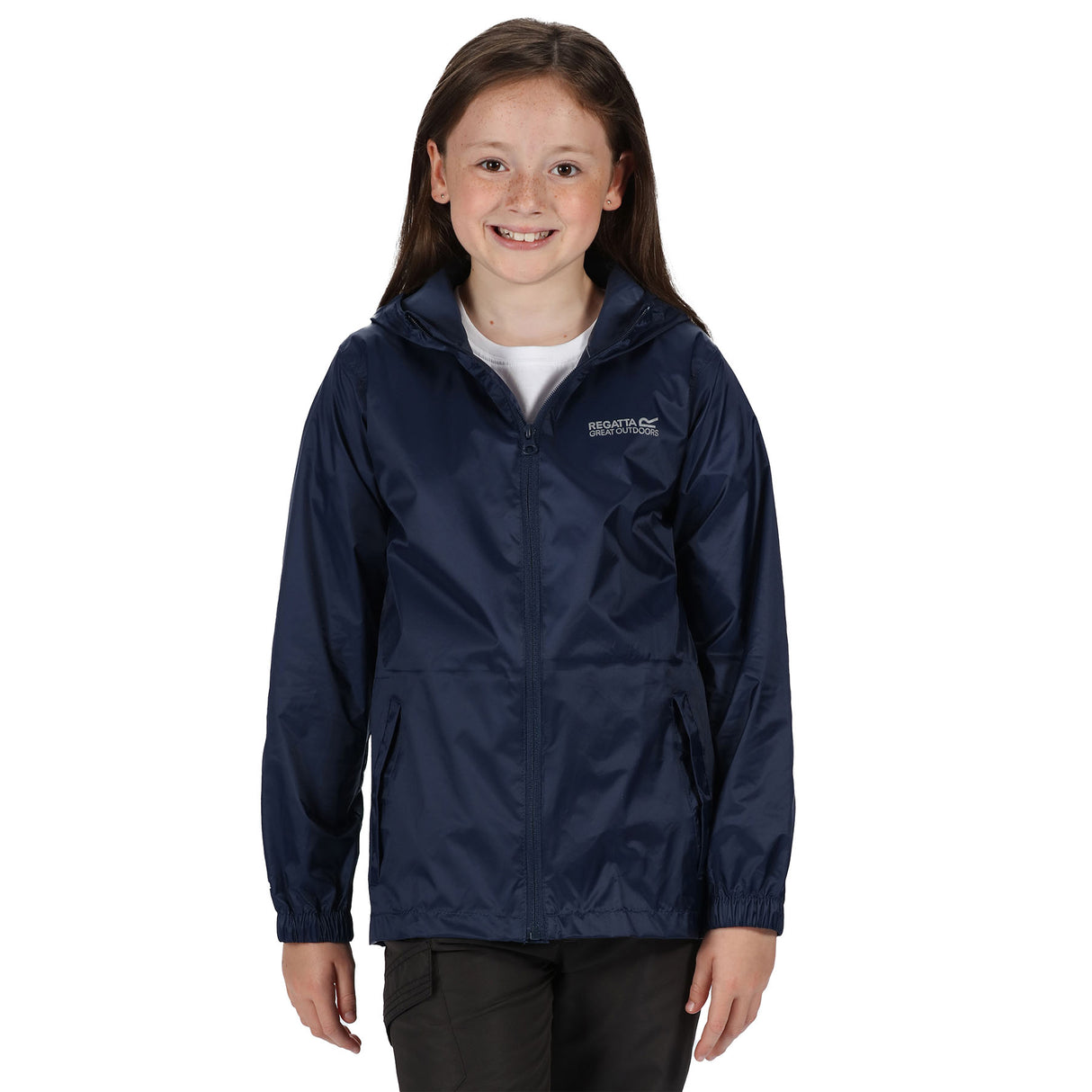 Regatta Kids' Pack-It Waterproof Packaway Jacket Midnight / Age 3-4-Midnight / Age 5-6-Midnight / Age 7-8-Midnight / Age 9-10-Midnight / Age 11-12 - 53 Degrees North