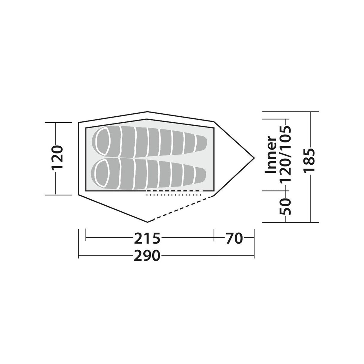 Robens Challenger 2 - 2 Person Trekking Tent Green / 2 Person - 53 Degrees North