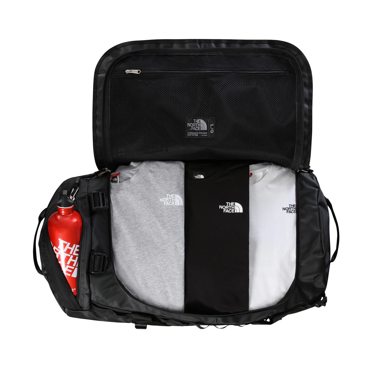 The North Face Base Camp Duffel Bag - Large TNF Black/TNF White-Summit Gold/TNF Black - 53 Degrees North