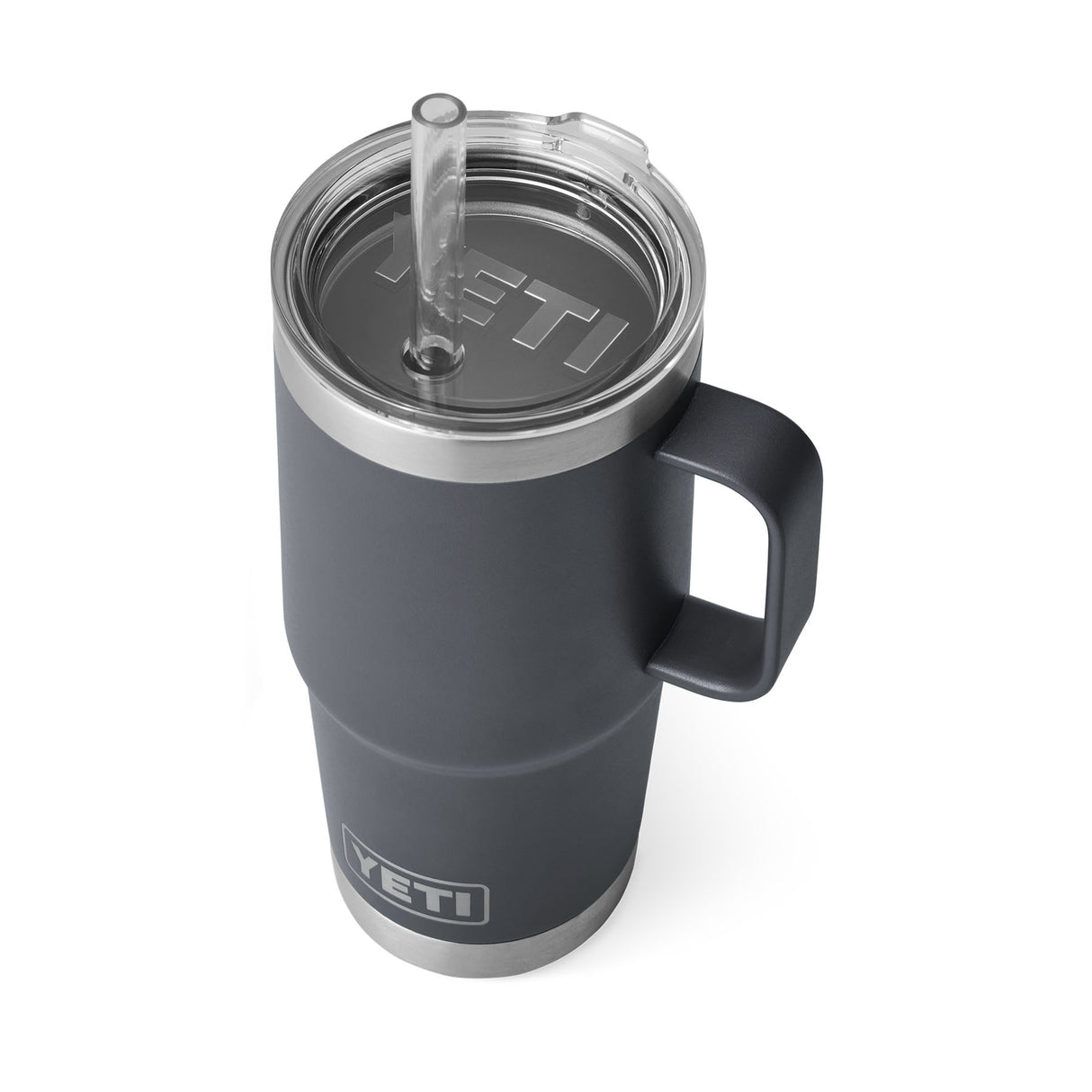 YETI Rambler 25 oz (710 ml) Mug with Straw Lid Tropical Pink-Cherry Blossom-White-Navy-Charcoal - 53 Degrees North