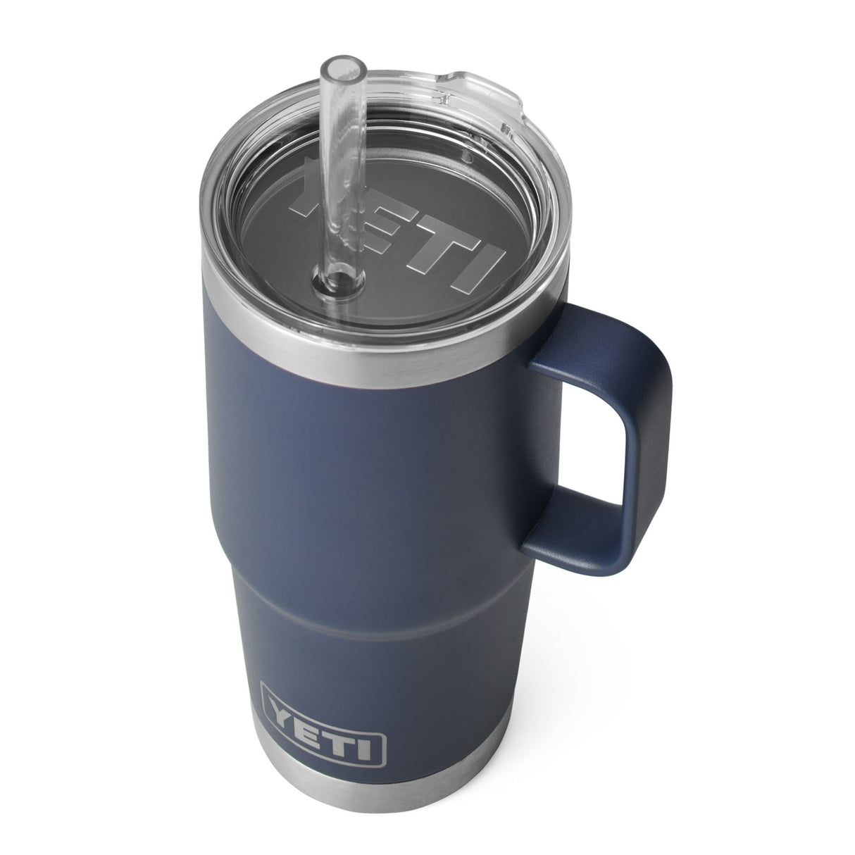 YETI Rambler 25 oz (710 ml) Mug with Straw Lid Tropical Pink-Cherry Blossom-White-Navy-Charcoal - 53 Degrees North