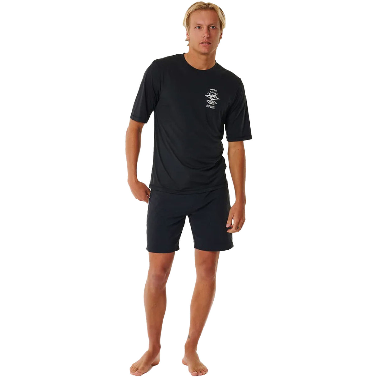 Ripcurl Men's Icons Surflite UPF Rash Vest Black / Small-Black / Medium-Black / Large-Black / X-Large-Black / XX-Large #- 53 Degrees North 